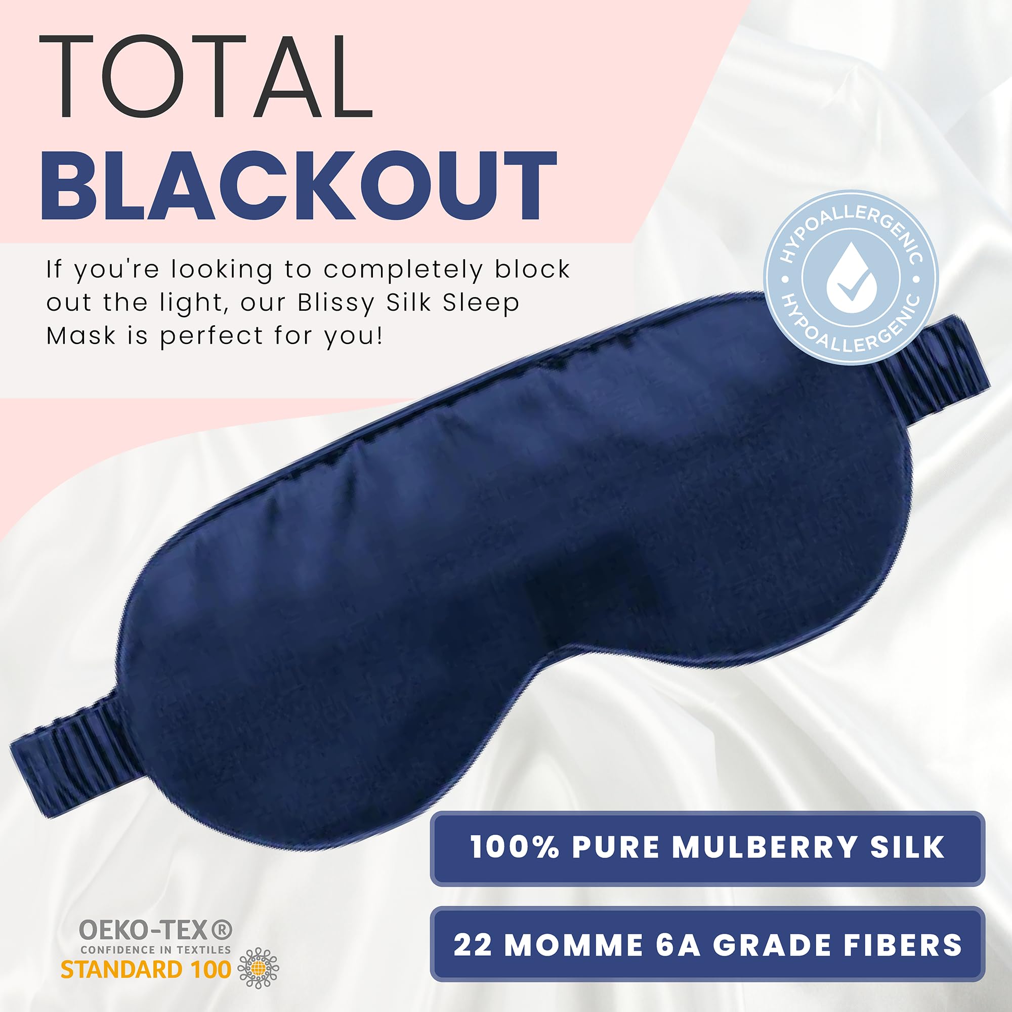 Blissy Silk Sleep Mask - Silk Eye Sleeping Mask for Women & Men for Total Blackout - 100% Pure Mulberry Silk, 22 Momme 6a Fibers - Blindfold Silk Sleep Mask Side Sleeper Eye Cover (Plum)