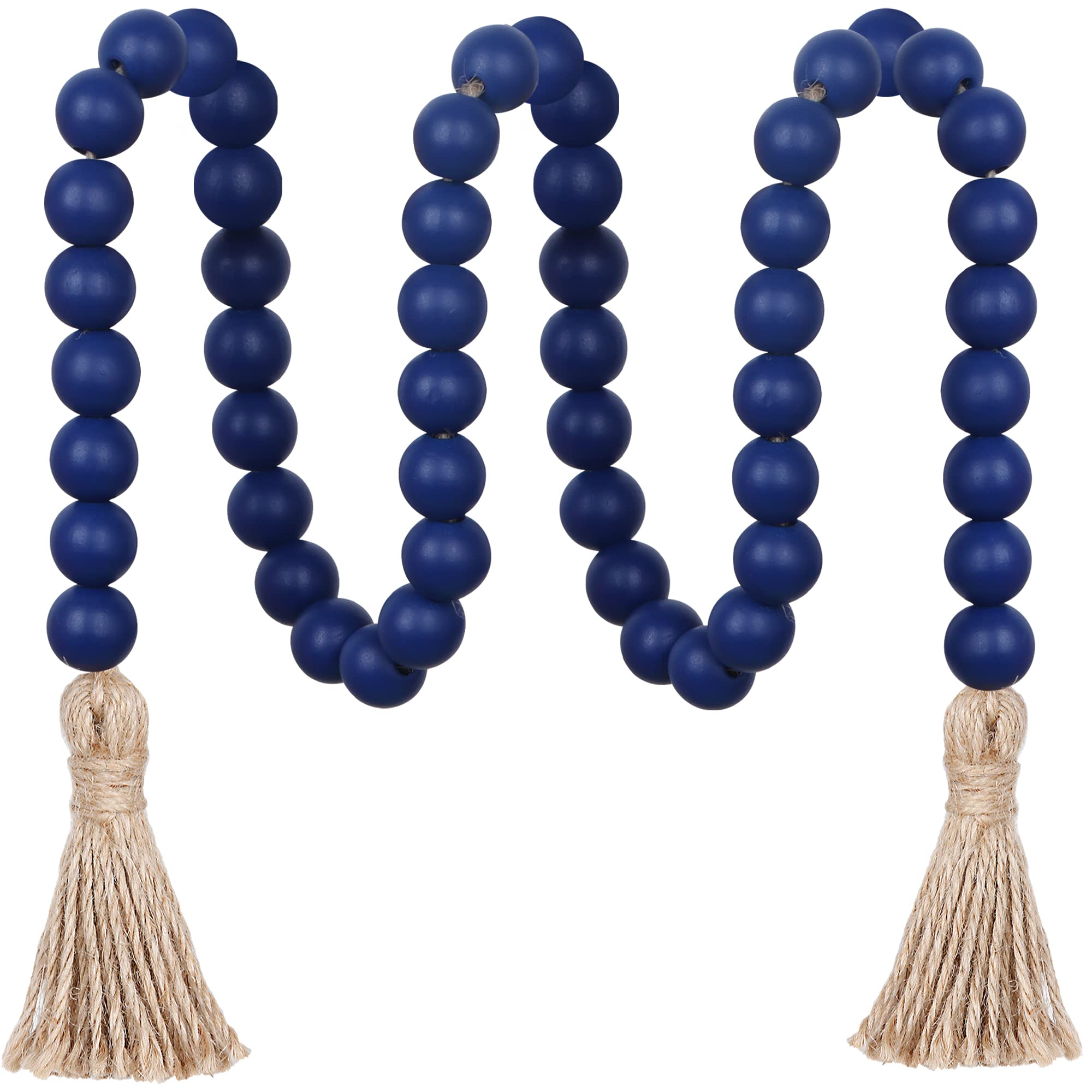 Meplait 39in Wood Bead Garland Farmhouse with Tassels,Versatile Prayer Beads Boho Chic Wall Hanging Home Decor (Purple)