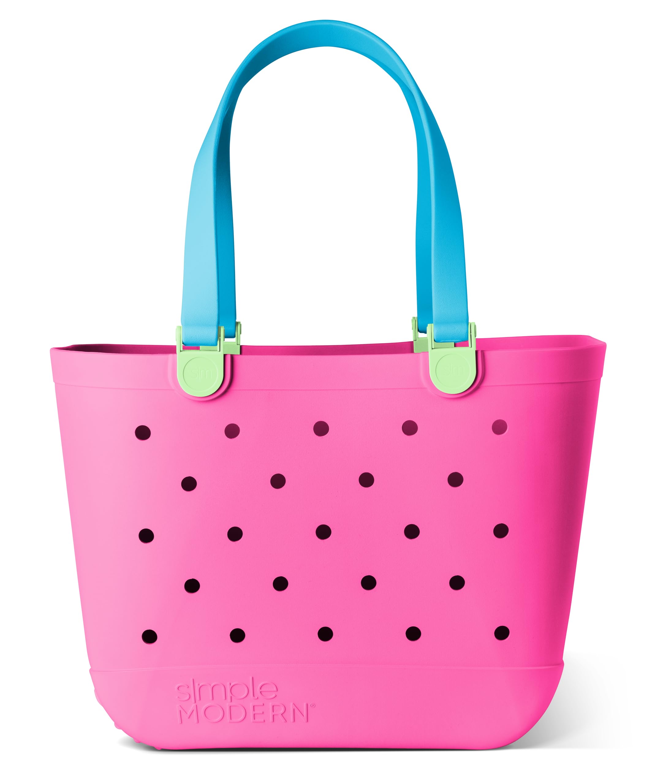 Simple Modern Beach Bag Rubber Tote | Waterproof Medium Tote Bag with Zipper Pocket for Pool, Groceries, Sports | Gifts For Women | Getaway Bag Collection | Almond Birch