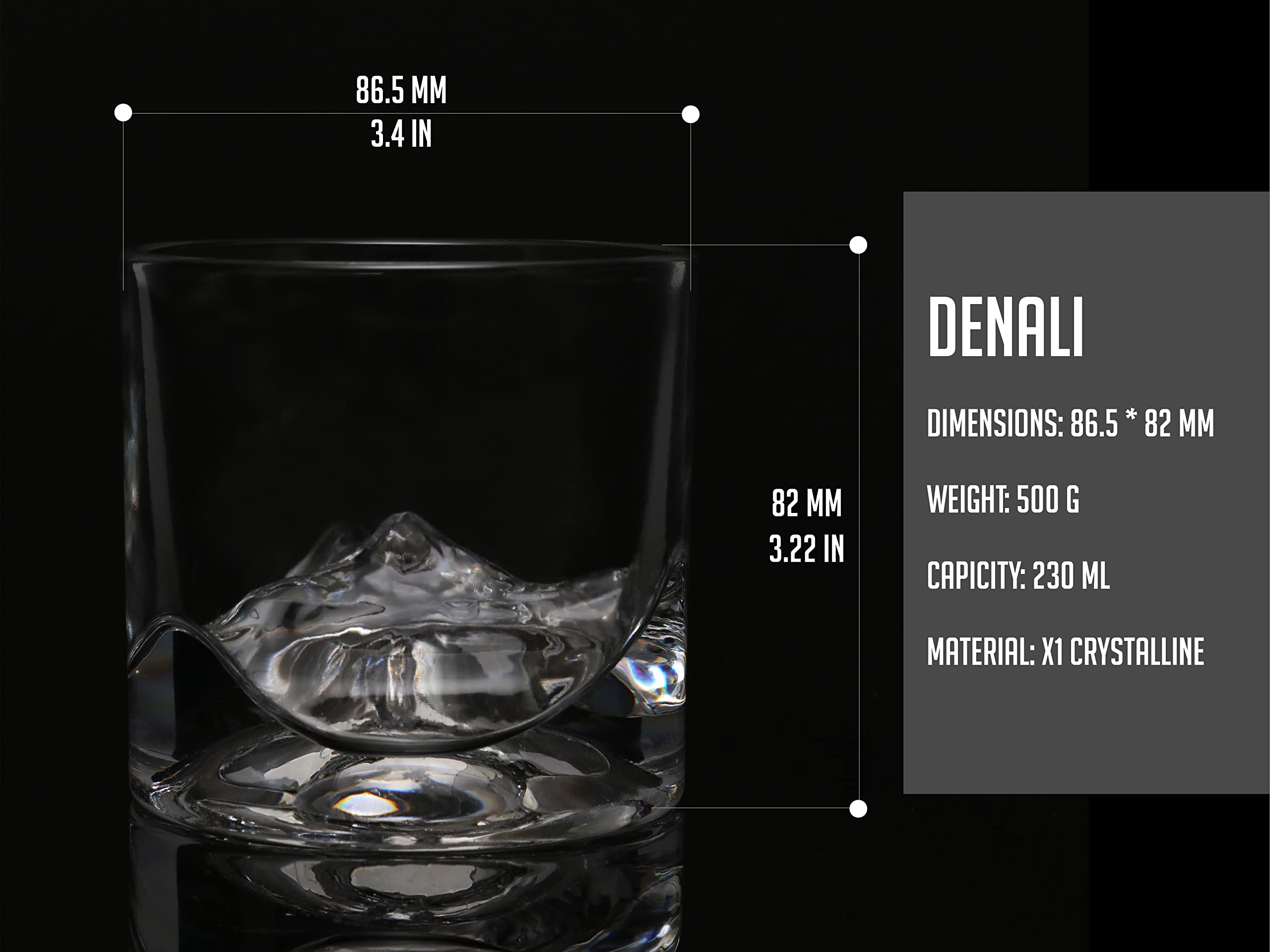LIITON Heavy Crystal Whiskey Glasses Gift Set, Thick Freezable Bourbon Glass 1lb Each, Premium Whiskey Gifts for Men, Frozen Crystal Chills Cocktails Featuring Grand Canyon Glasses Set of 2, 10 oz
