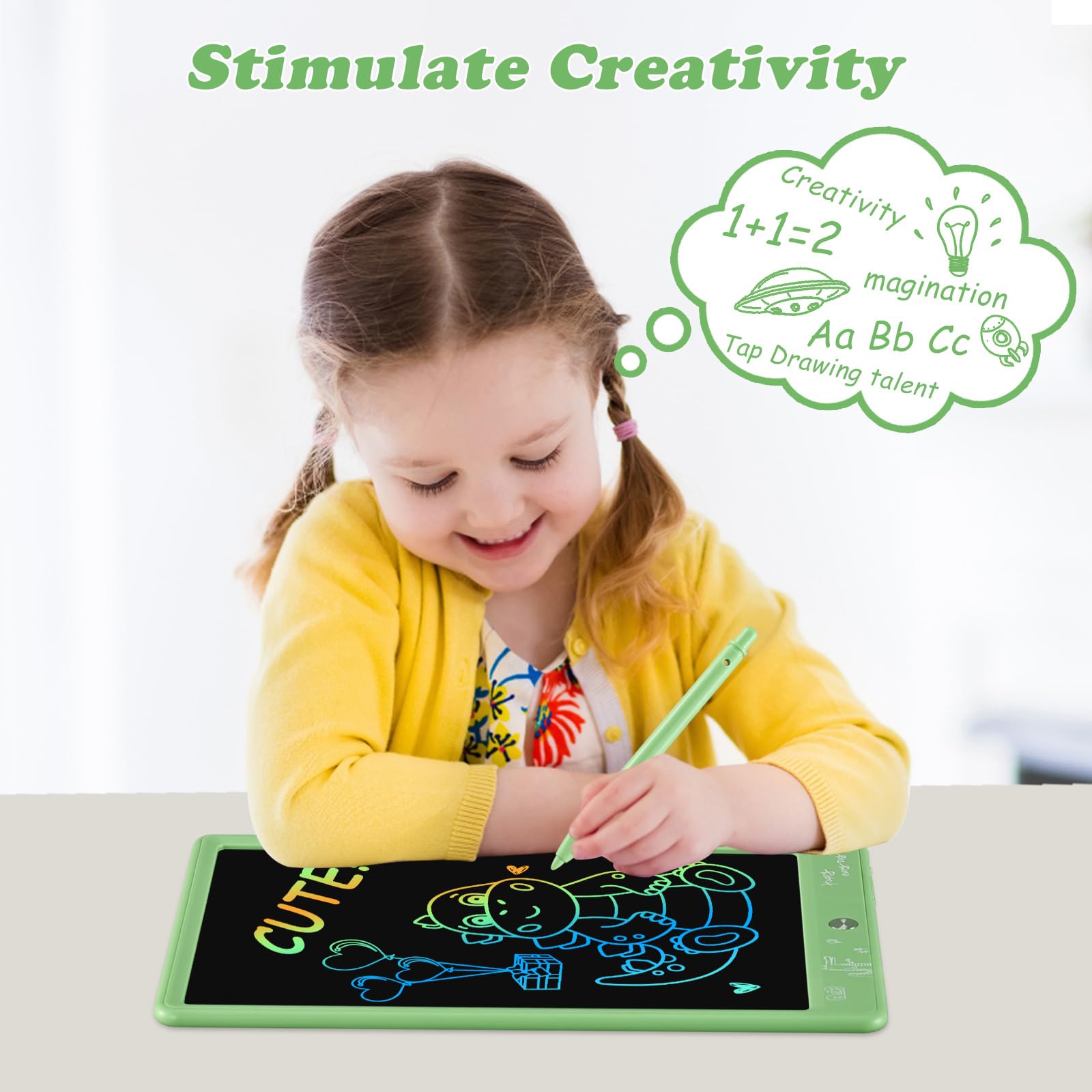 cimetech 2 Pack LCD Writing Tablet for Kids Toys, Colorful Drawing Tablet Doodle Board Writing Pad for Toddler Gifts, Kids Travel Essentials, Christmas Stocking Stuffers for 3-12 Years Boys Girls