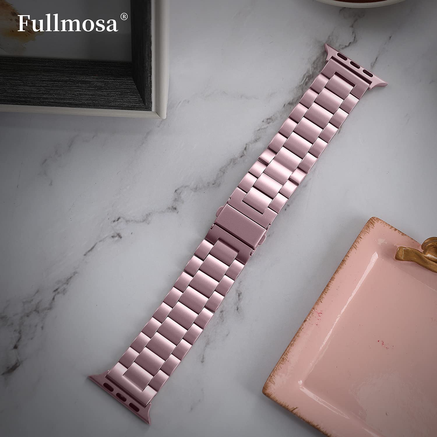 Fullmosa Compatible with Apple Watch Band 49mm 45mm 44mm 42mm 41mm 40mm 38mm, Stainless Steel iWatch Band with Case Compatible for Apple Watch Ultra 2 Ultra Series 10 9 8 7 6 5 4 3 2 1&iWatch SE