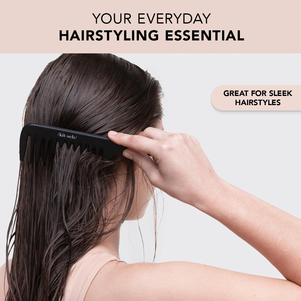 Kitsch Wet Dry Brush Detangling Brush - Soft Bristle Hair Brushes for Women | Straight & Curly Hair Brush | Hairbrush for All Hair Types | Hair Detangler Brush | Travel Hair Brush & Detangling Comb