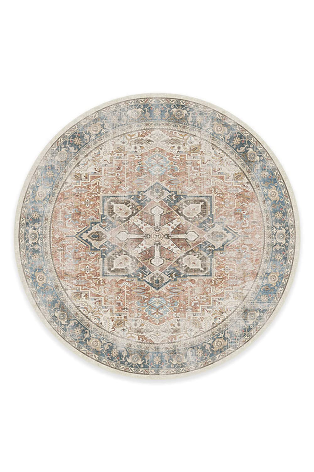 RUGGABLE Kamran Washable Rug - Perfect Vintage Area Rug for Living Room Bedroom Kitchen - Pet & Child Friendly - Stain & Water Resistant - Hazel 5&