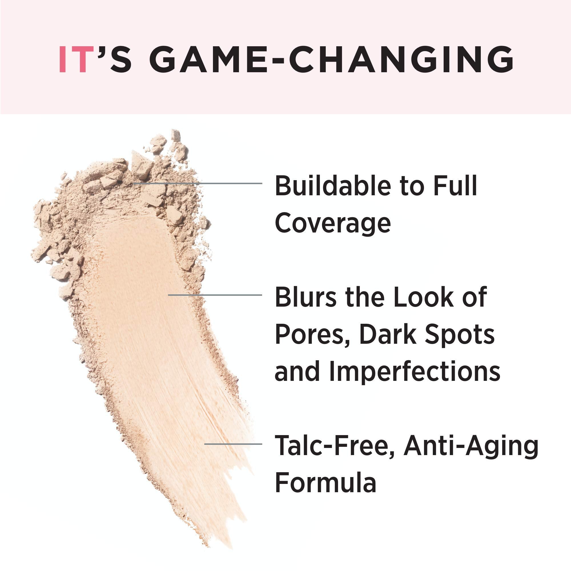 IT Cosmetics CC+ Airbrush Perfecting Powder Foundation - Buildable Full Coverage Of Pores & Dark Spots - Hydrating Face Makeup with Hydrolyzed Collagen & Niacinamide - 0.33 Oz
