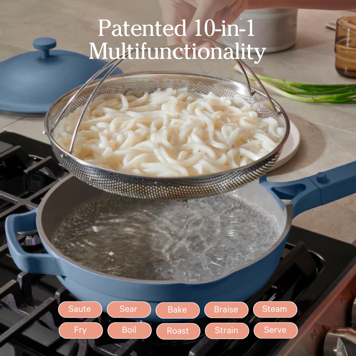 Our Place Always Pan 2.0-10.5-Inch Nonstick, Toxin-Free Ceramic Cookware | Versatile Frying Pan, Skillet, Saute Pan | Stainless Steel Handle | Oven Safe | Lightweight Aluminum Body | Steam