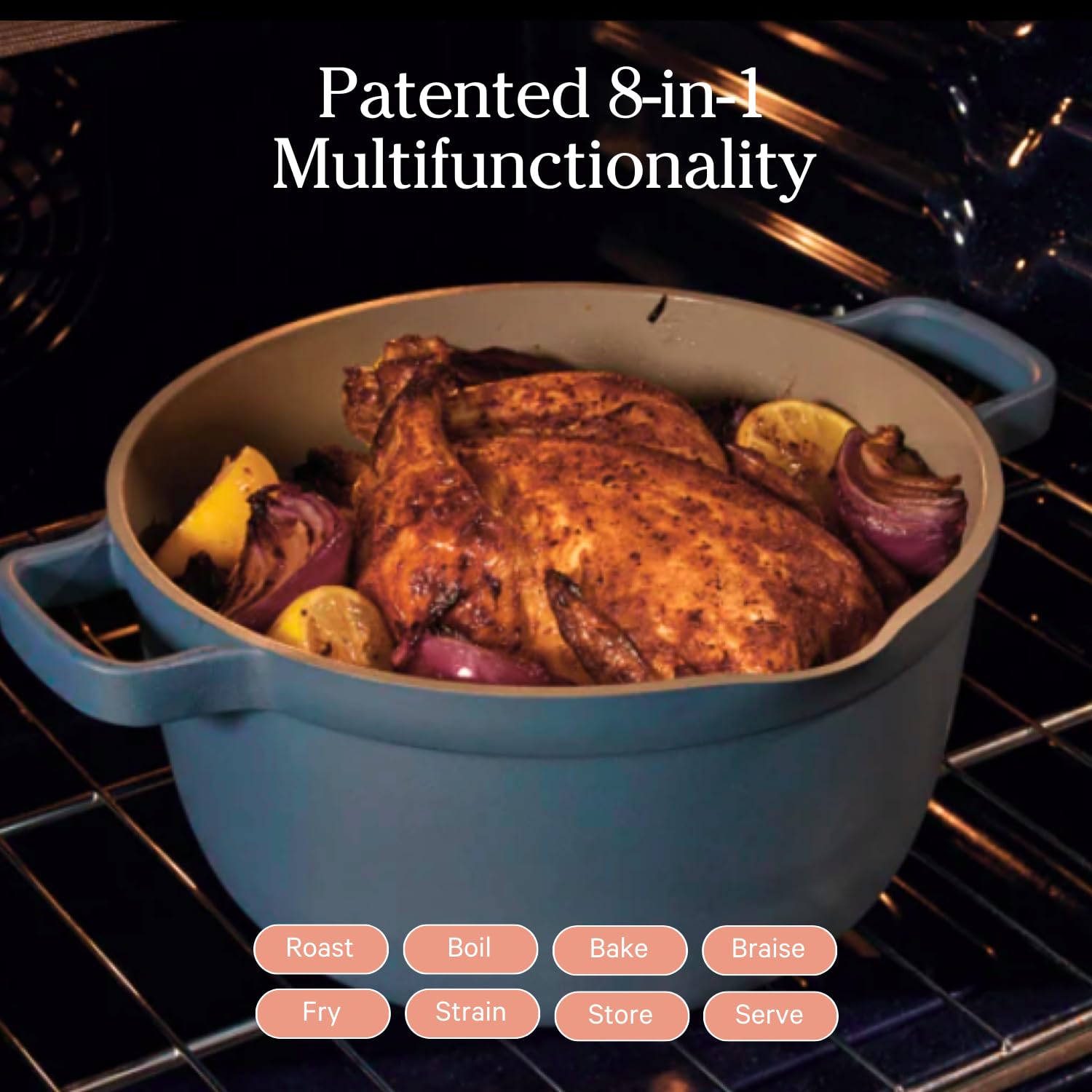 Our Place Perfect Pot - 5.5 Qt. Nonstick Ceramic Sauce Pan with Lid | Versatile Cookware for Stovetop and Oven | Steam, Bake, Braise, Roast | PTFE and PFOA-Free | Toxin-Free, Easy to Clean | Steam