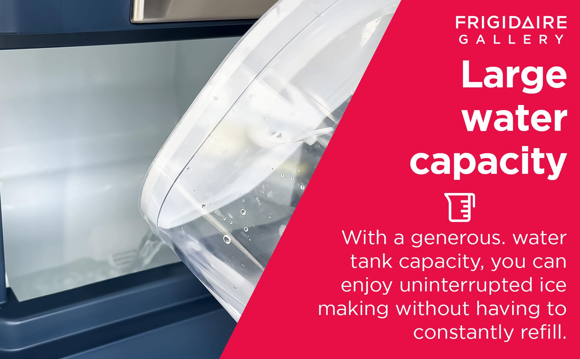 Frigidaire Nugget Ice Maker, Countertop Ice Machine with Transparent Window, Sonic Ice Maker with 44 lbs. Capacity, Auto Self Cleaning Ice Maker Machine, 2.0 Gen, Cream - 16.75D x 11.75W x 20.25H