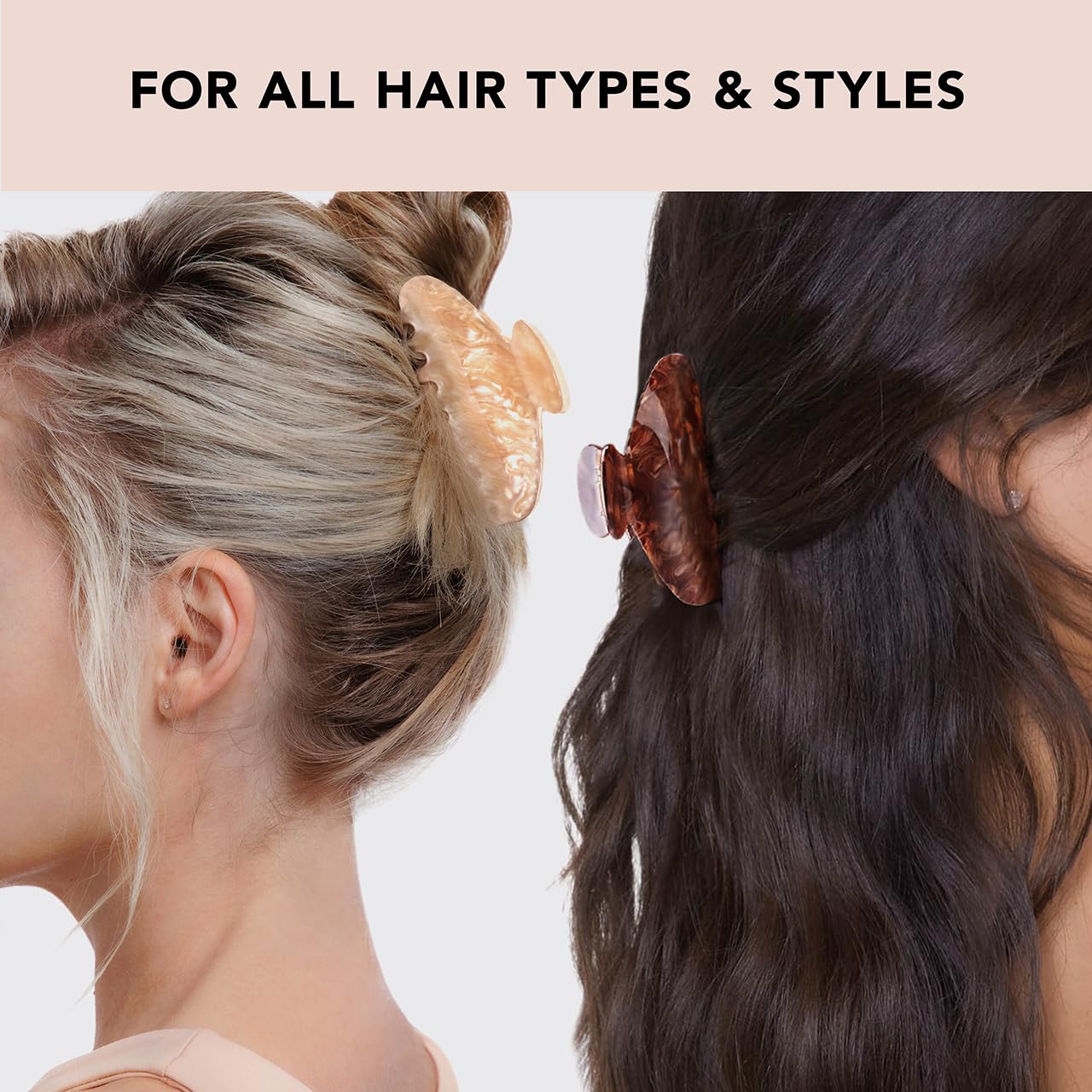 Kitsch Recycled Plastic Large Claw Clip - Big Marble Hair Clips for Women | Jaw Clips for Girls | Big Claw Clips for Thick Hair (1pc, Blonde)