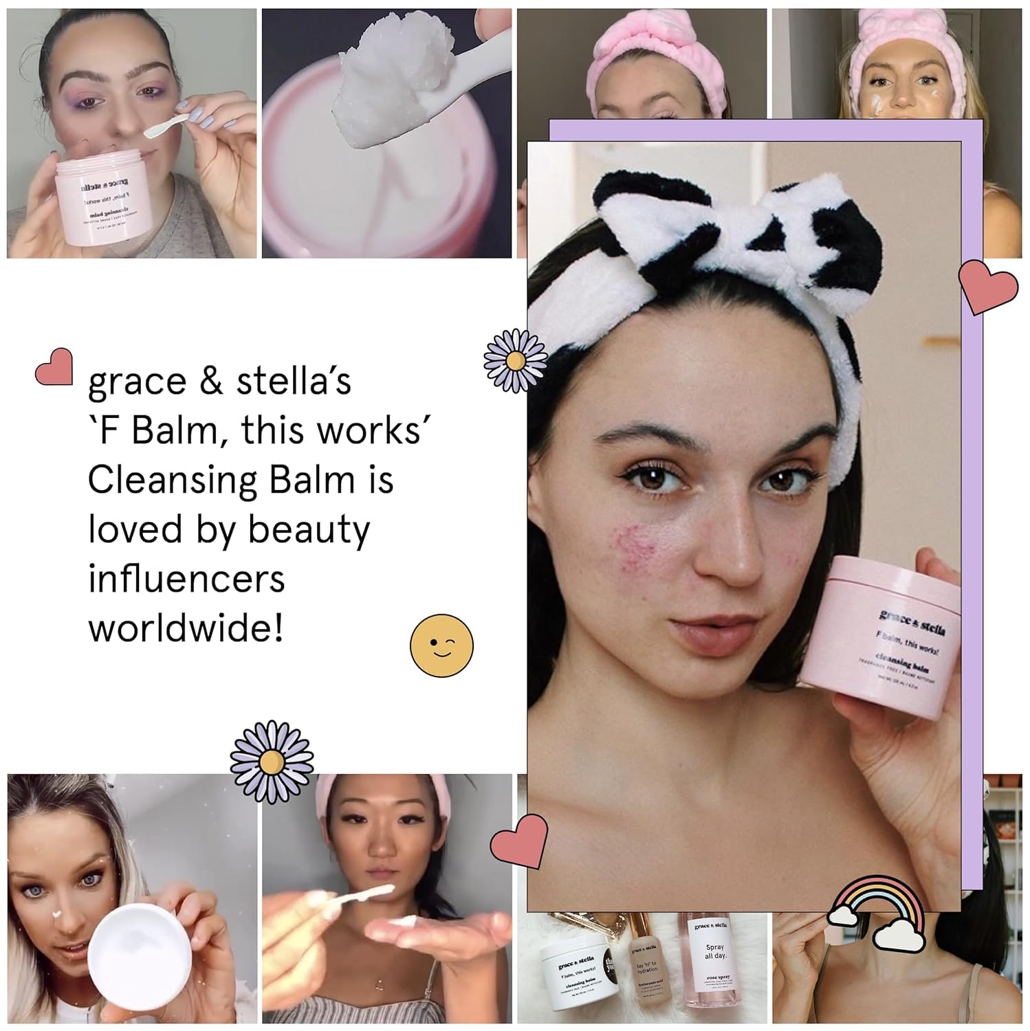 grace & stella Cleansing Balm (4.3 oz/125 ml) Makeup Cleansing Balm - Makeup Remover Balm for All Skin Types
