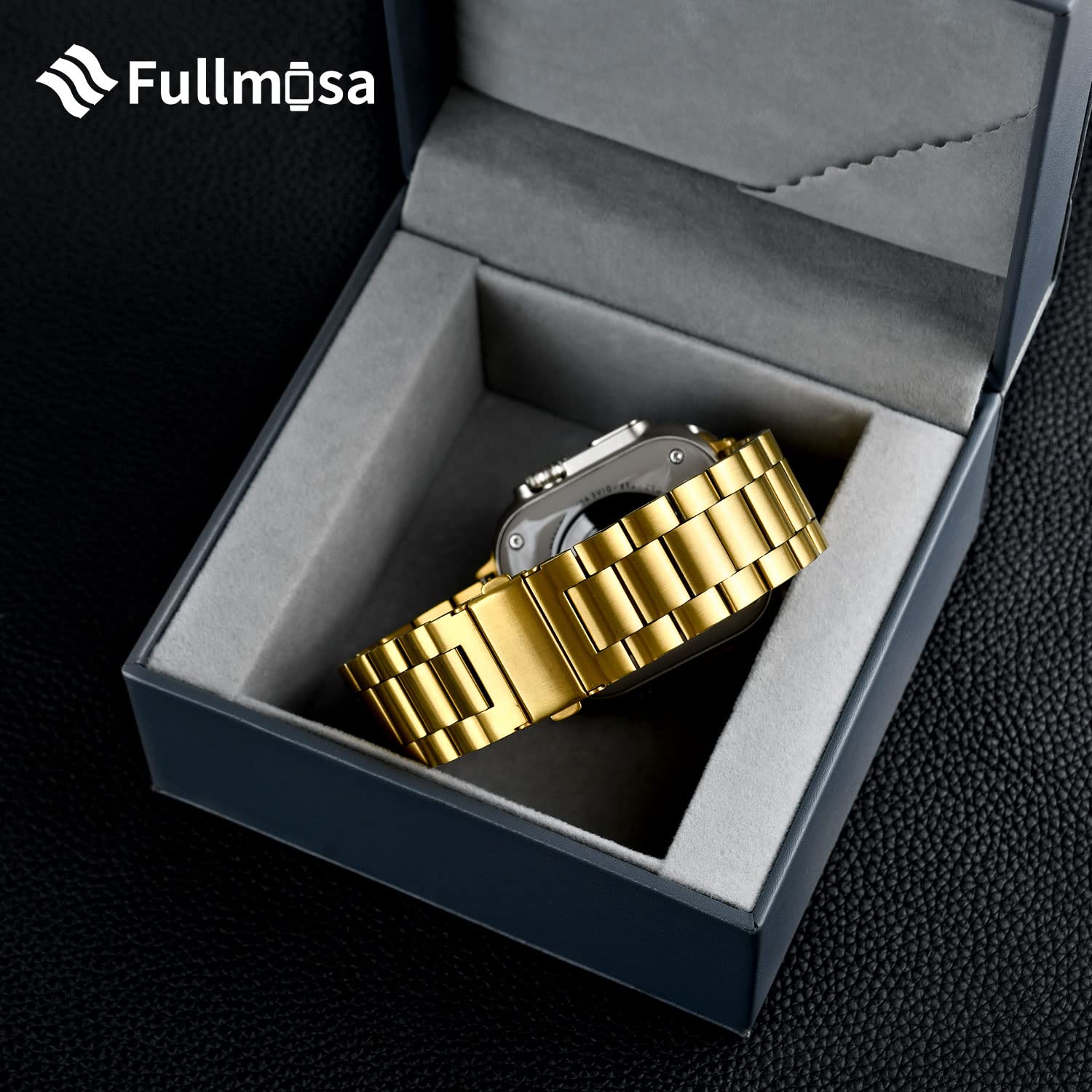 Fullmosa Compatible with Apple Watch Band 49mm 45mm 44mm 42mm 41mm 40mm 38mm, Stainless Steel iWatch Band with Case Compatible for Apple Watch Ultra 2 Ultra Series 10 9 8 7 6 5 4 3 2 1&iWatch SE