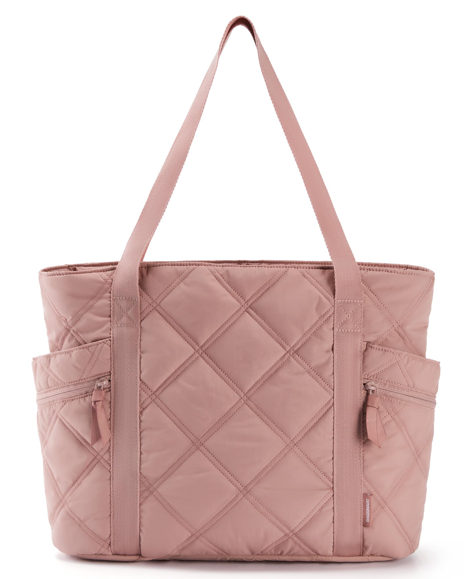 BAGSMART Tote Bag for Women, Puffer Tote Bags with Zipper, Travel Essentials Quilted Nurse Bag Carry On Bag Gifts for Women