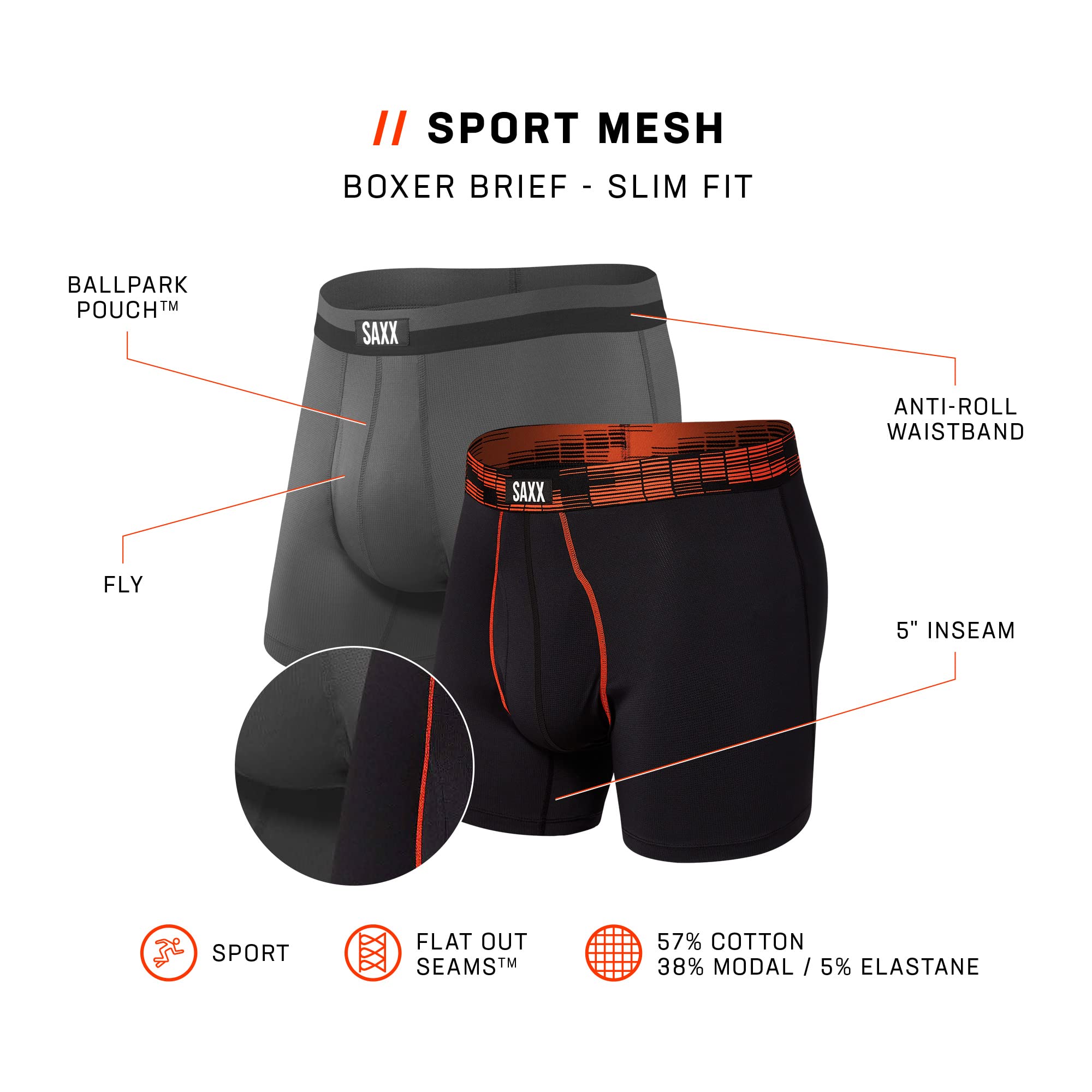 SAXX Underwear Co. Mens Saxx Underwear Boxer Briefs