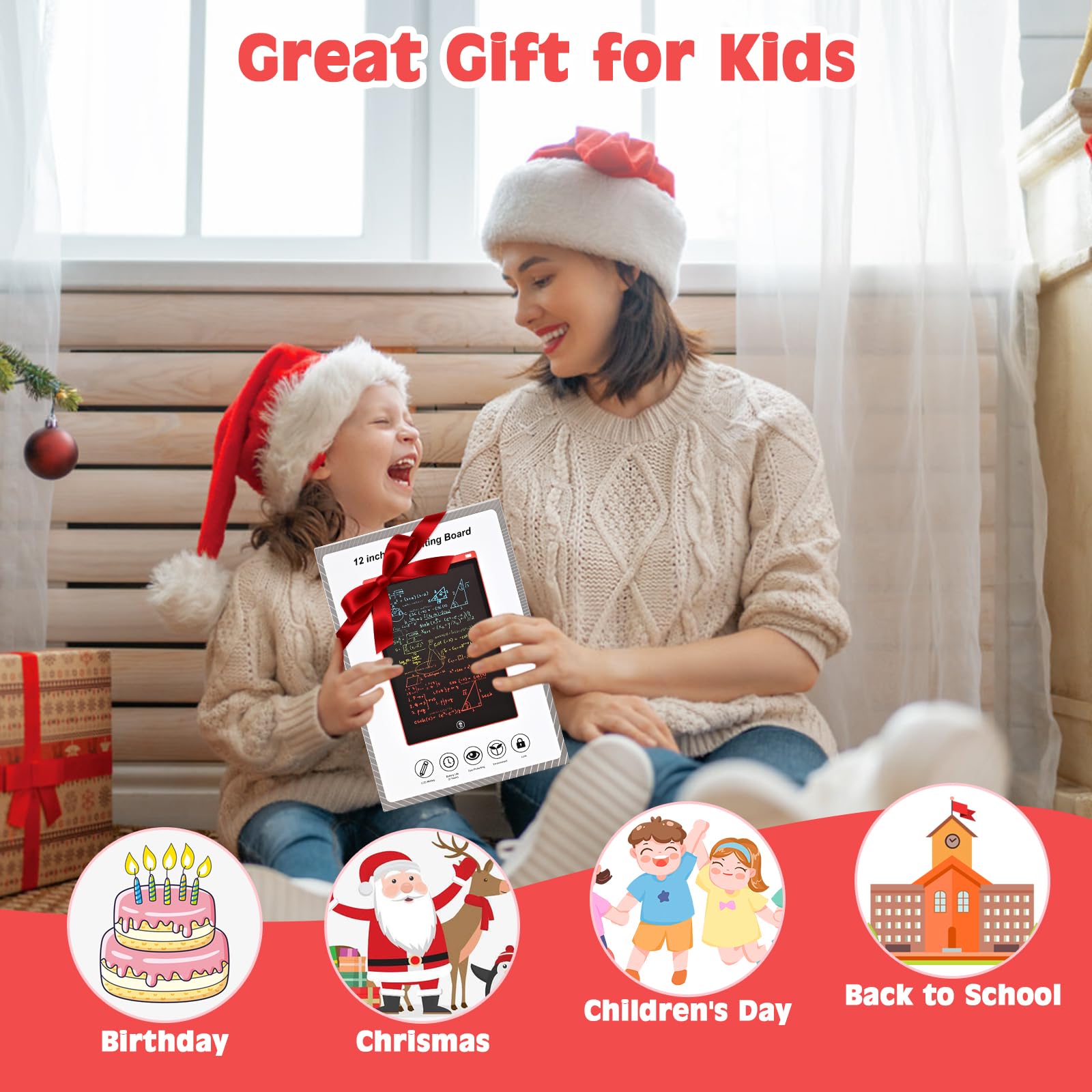 cimetech 2 Pack LCD Writing Tablet for Kids Toys, Colorful Drawing Tablet Doodle Board Writing Pad for Toddler Gifts, Kids Travel Essentials, Christmas Stocking Stuffers for 3-12 Years Boys Girls