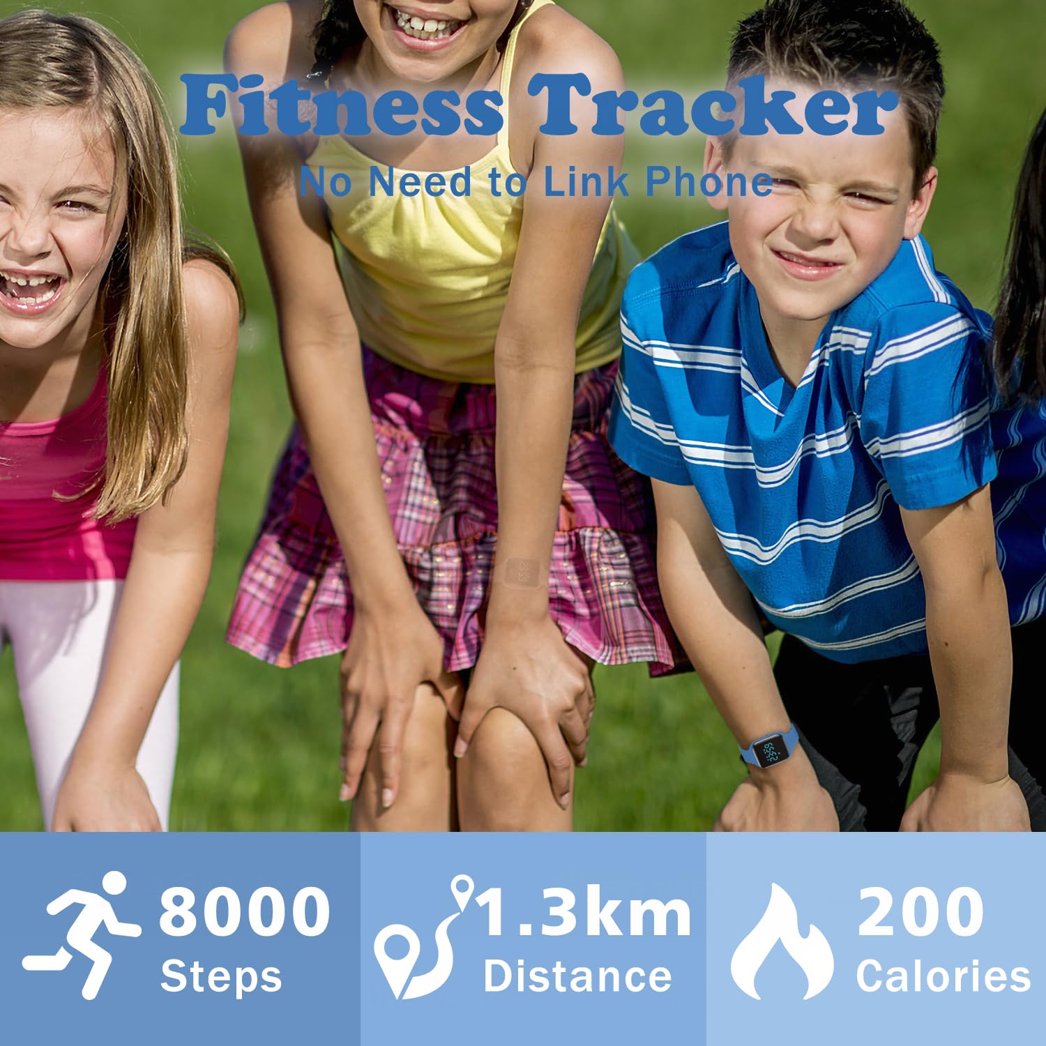 Kids Watch, No App Fitness Tracker Watch for Kids Teenager Digital Watch with Steps Counter/Distance/Calories/Alarm/Stopwatch Fitness Watch for Kids Girls Boys Gift for Teens