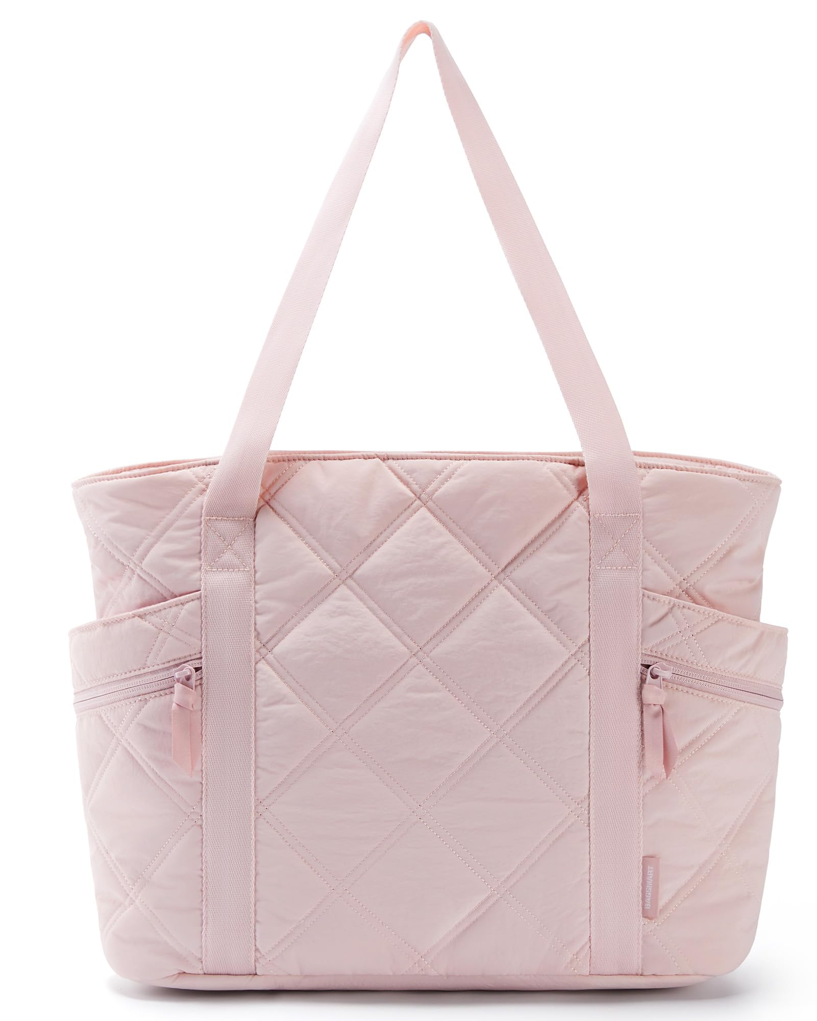 BAGSMART Tote Bag for Women, Puffer Tote Bags with Zipper, Travel Essentials Quilted Nurse Bag Carry On Bag Gifts for Women