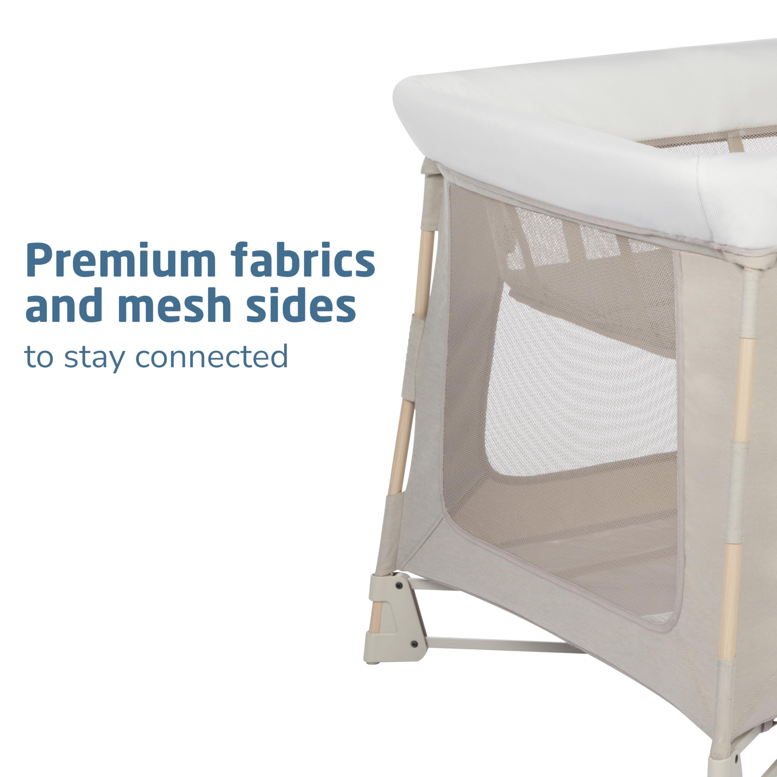 Maxi-Cosi Swift Baby Playpen with Mat, Baby Play Yards, Pack and Play with Bassinet - Portable Playpen for Babies and Toddlers, Classic Oat