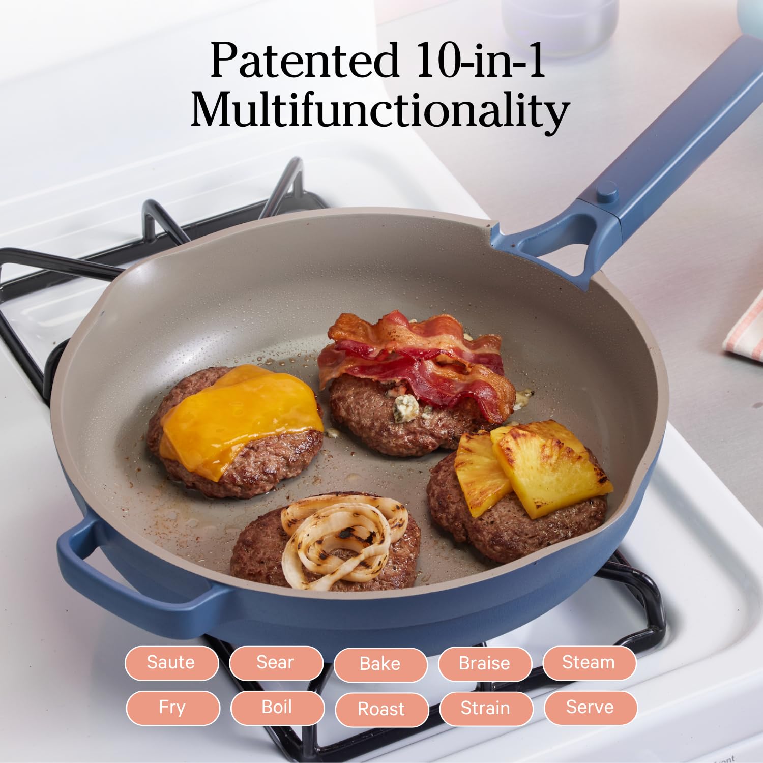 Our Place Always Pan 2.0-10.5-Inch Nonstick, Toxin-Free Ceramic Cookware | Versatile Frying Pan, Skillet, Saute Pan | Stainless Steel Handle | Oven Safe | Lightweight Aluminum Body | Steam