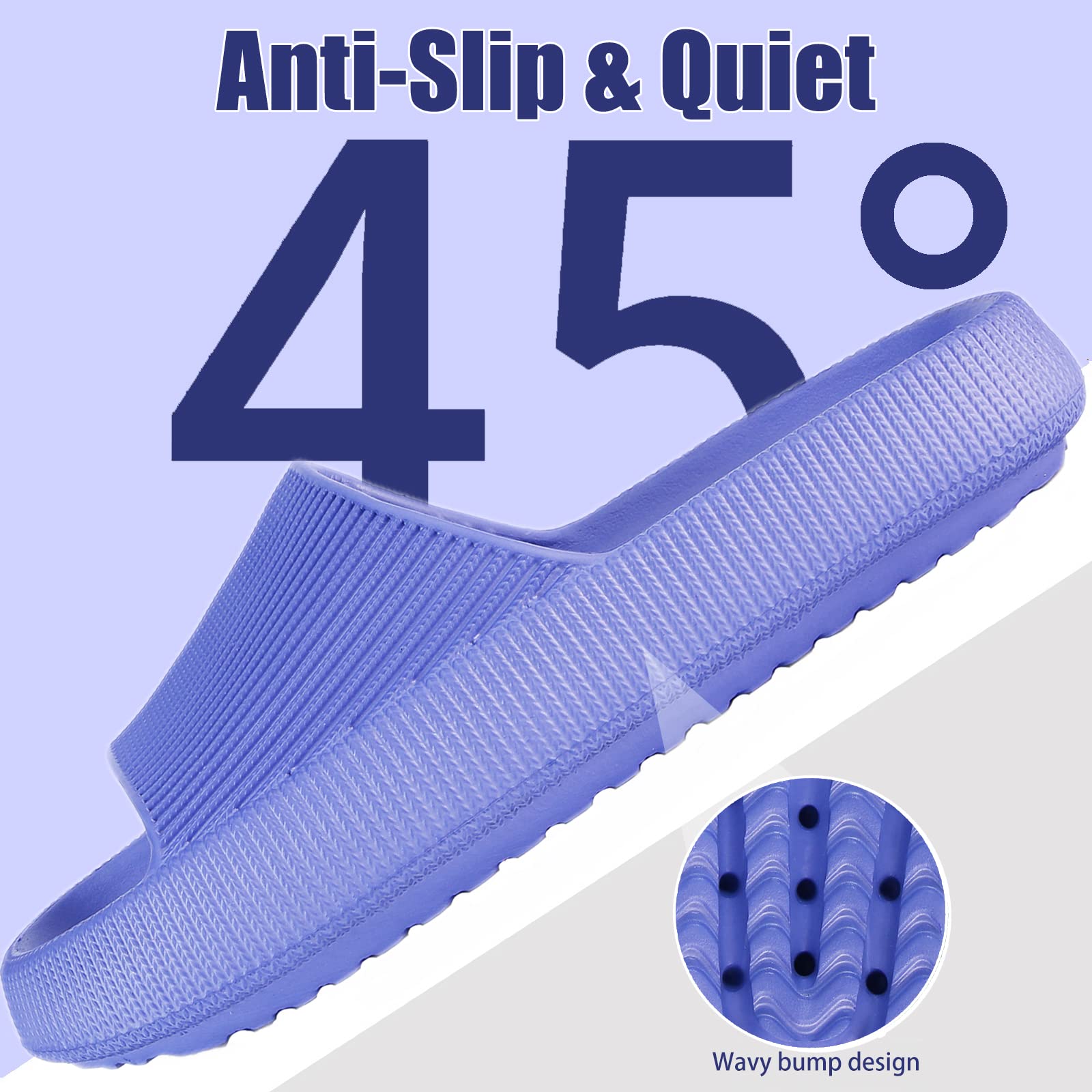 rosyclo Cloud Slippers for Women and Men, Pillow House Slippers Shower Shoes Indoor Slides Bathroom Sandals, Ultimate Comfort, Lightweight, Thick Sole, Non-Slip, Easy to Clean