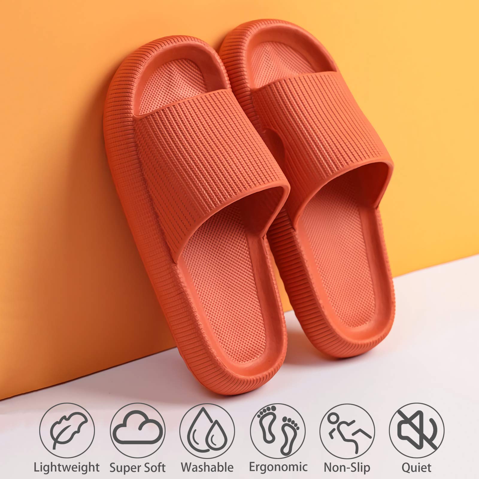 rosyclo Cloud Slippers for Women and Men, Pillow House Slippers Shower Shoes Indoor Slides Bathroom Sandals, Ultimate Comfort, Lightweight, Thick Sole, Non-Slip, Easy to Clean