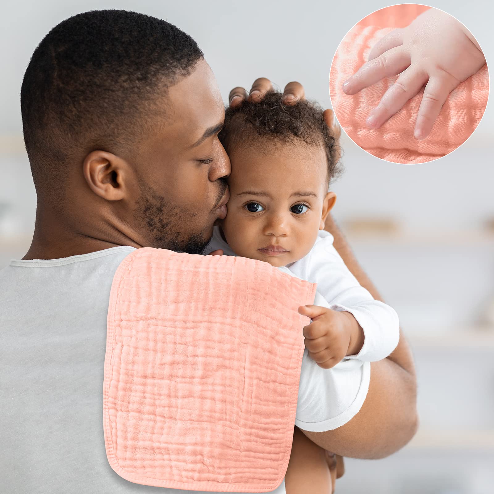 Yoofoss Muslin Burp Cloths for Baby 10 Pack 100% Cotton Baby Washcloths for Boys Girls Large 20&