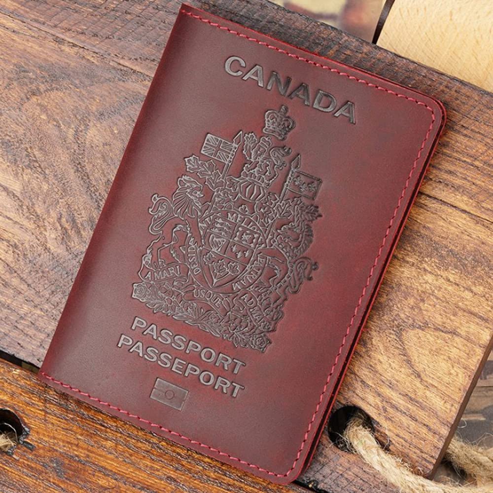 Genuine Leather Passport Covers for Canada Men&