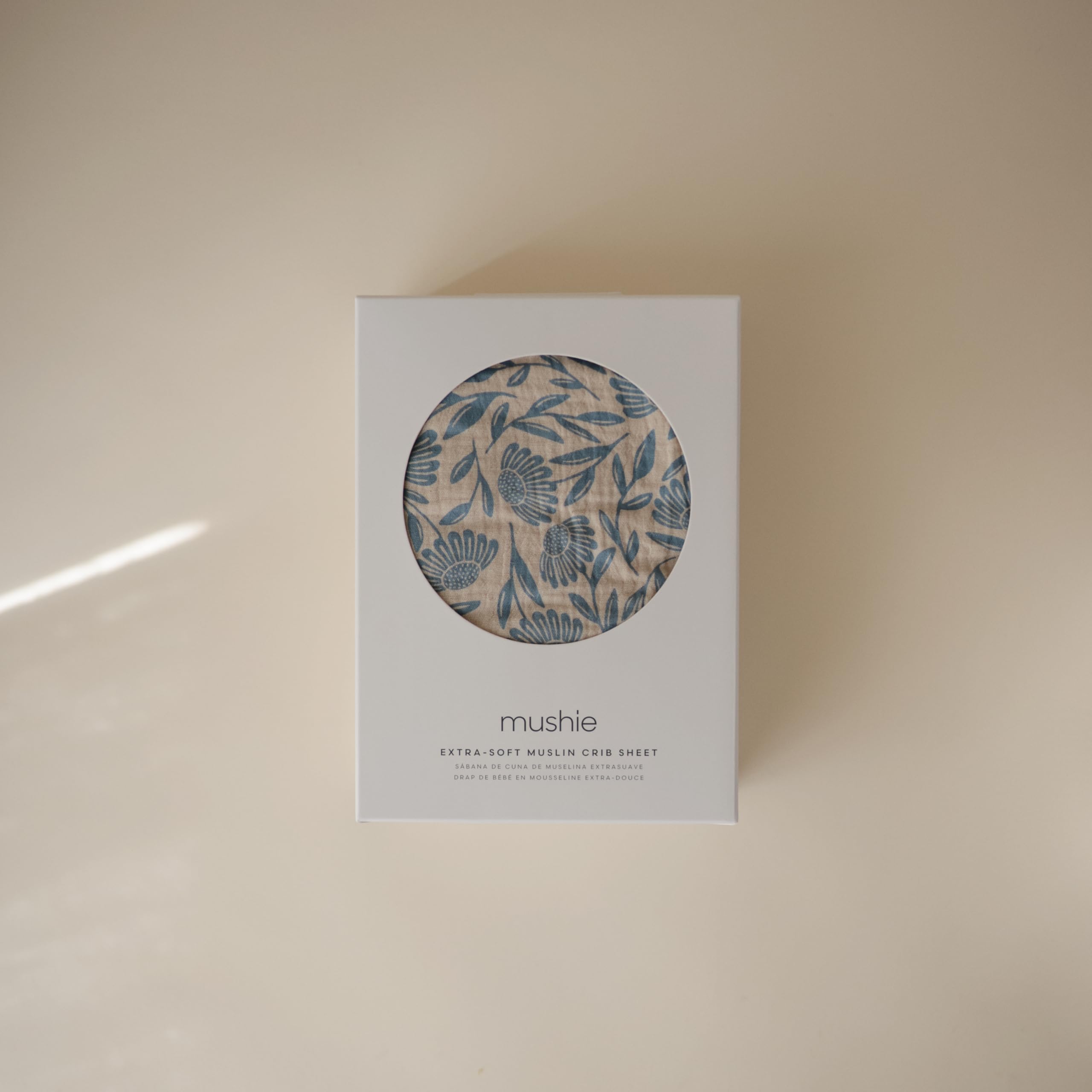 mushie Extra Soft Muslin Fitted Crib Sheet | 192 Thread Count | 28"x 52" (Fog)