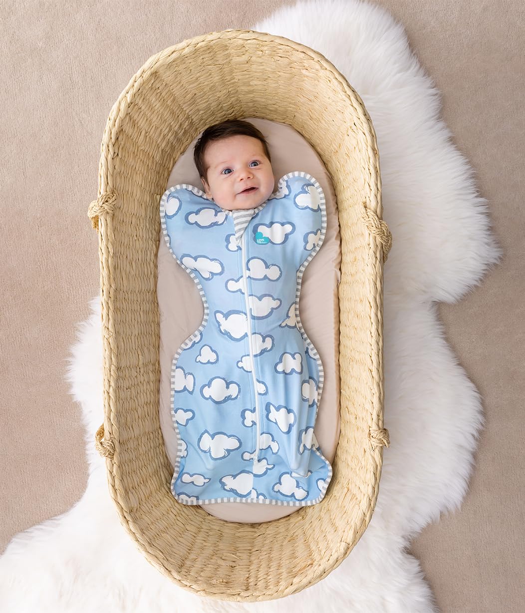 Love to Dream Swaddle UP, Baby Sleep Sack, Self-Soothing Swaddles for Newborns, Improves Sleep, Snug Fit Helps Calm Startle Reflex, New Born Essentials for Baby, 5-8.5 lbs, Sand Dollar