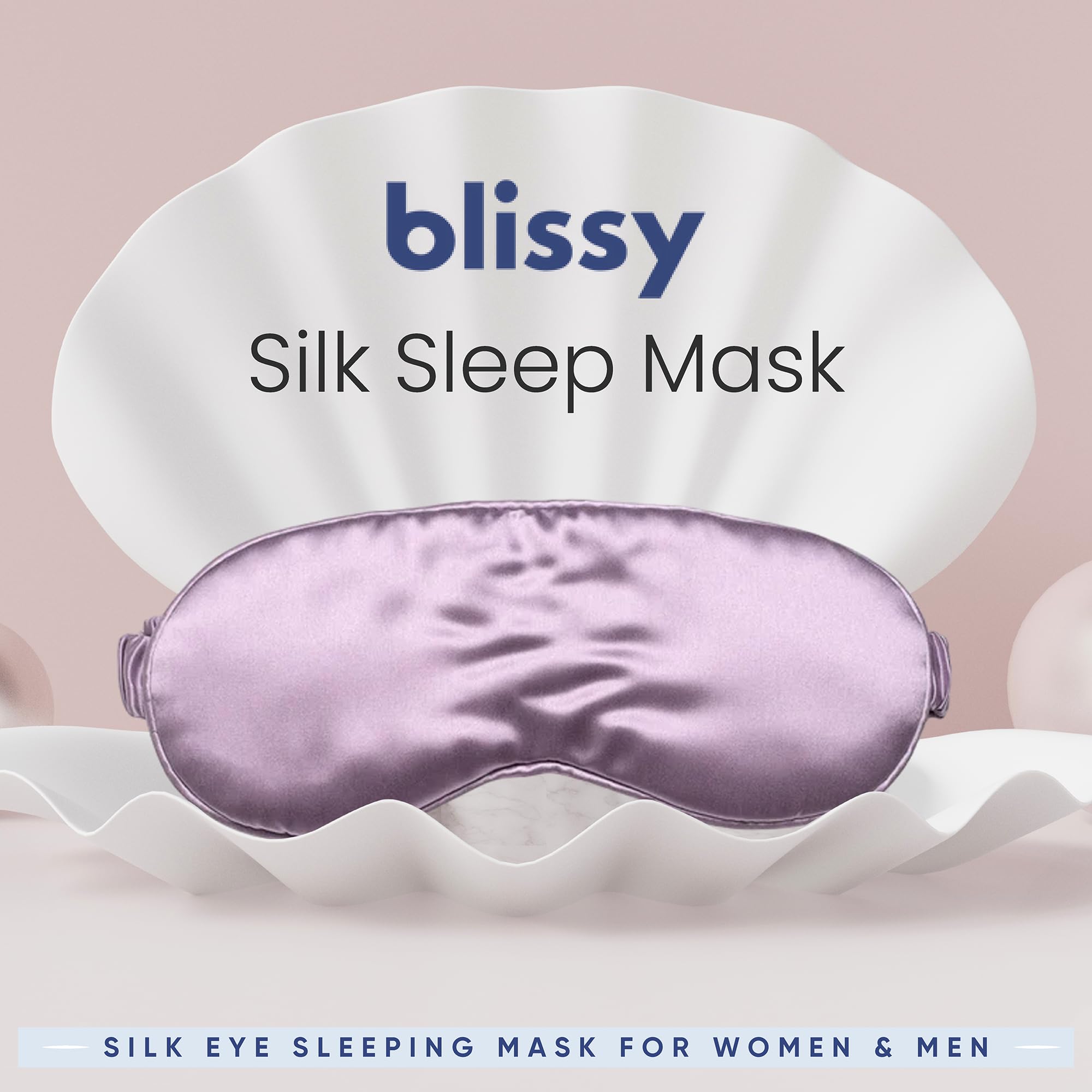 Blissy Silk Sleep Mask - Silk Eye Sleeping Mask for Women & Men for Total Blackout - Silk Eye Mask - 100% Pure Mulberry Silk, 22 Momme 6a Fibers - Blindfold Silk Sleep Mask Side Sleeper Eye Cover