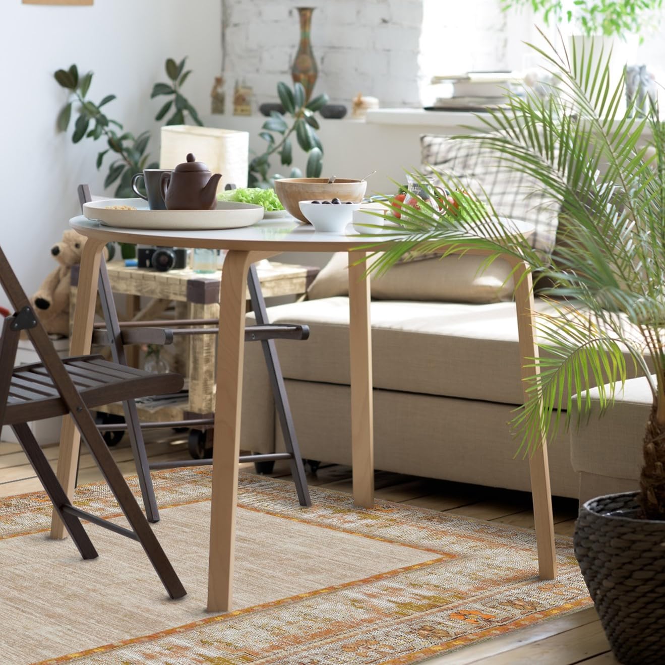 RUGGABLE Zinnia Runner Rug - Perfect Boho Washable Rug for Entryway Hallway Kitchen - Pet & Child Friendly - Stain & Water Resistant - Grey 2.5&