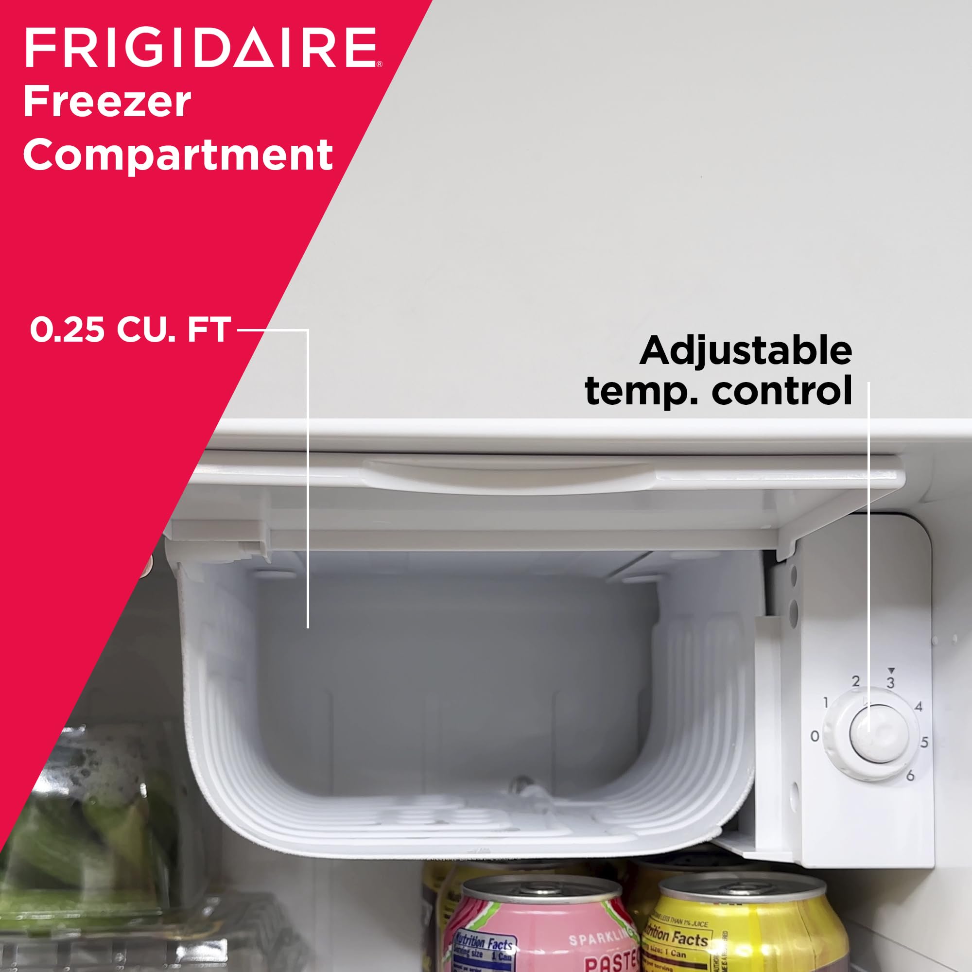 Frigidaire Coral EFR176- AMZ EFR176 Retro Mini Refrigerator-Energy Saving-Adjustable Thermostat Control-Side Mounted Bottle Opener-Ideal for for Dorm, Office, RV, Garage, Apartment 1.6 Cubic Feet