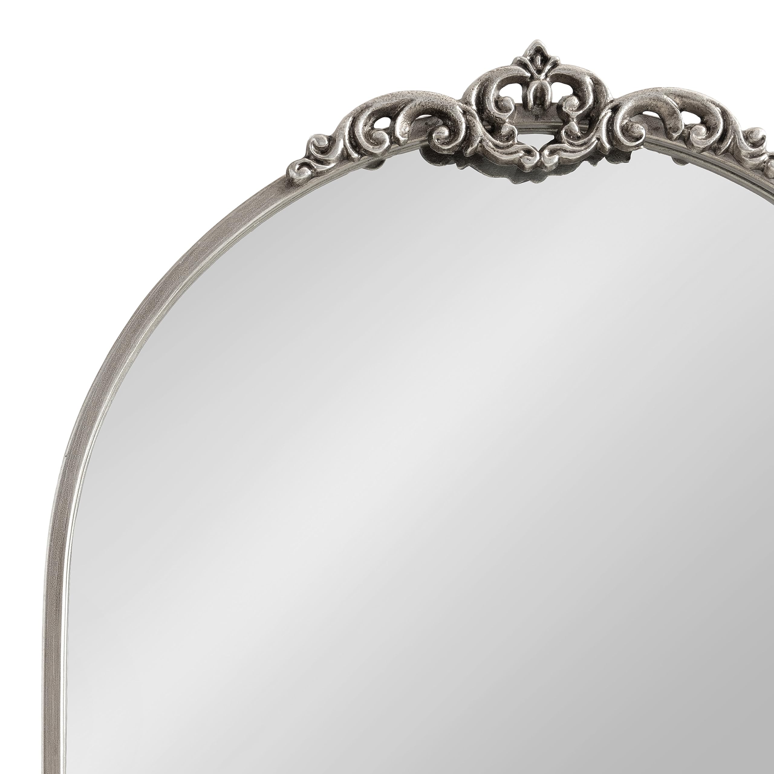 Kate and Laurel Myrcelle Traditional Arched Mirror, 25 x 33, Gold, Decorative Large Arch Mirror with Ornate Garland Detailing Along The Crown and Edges of The Frame