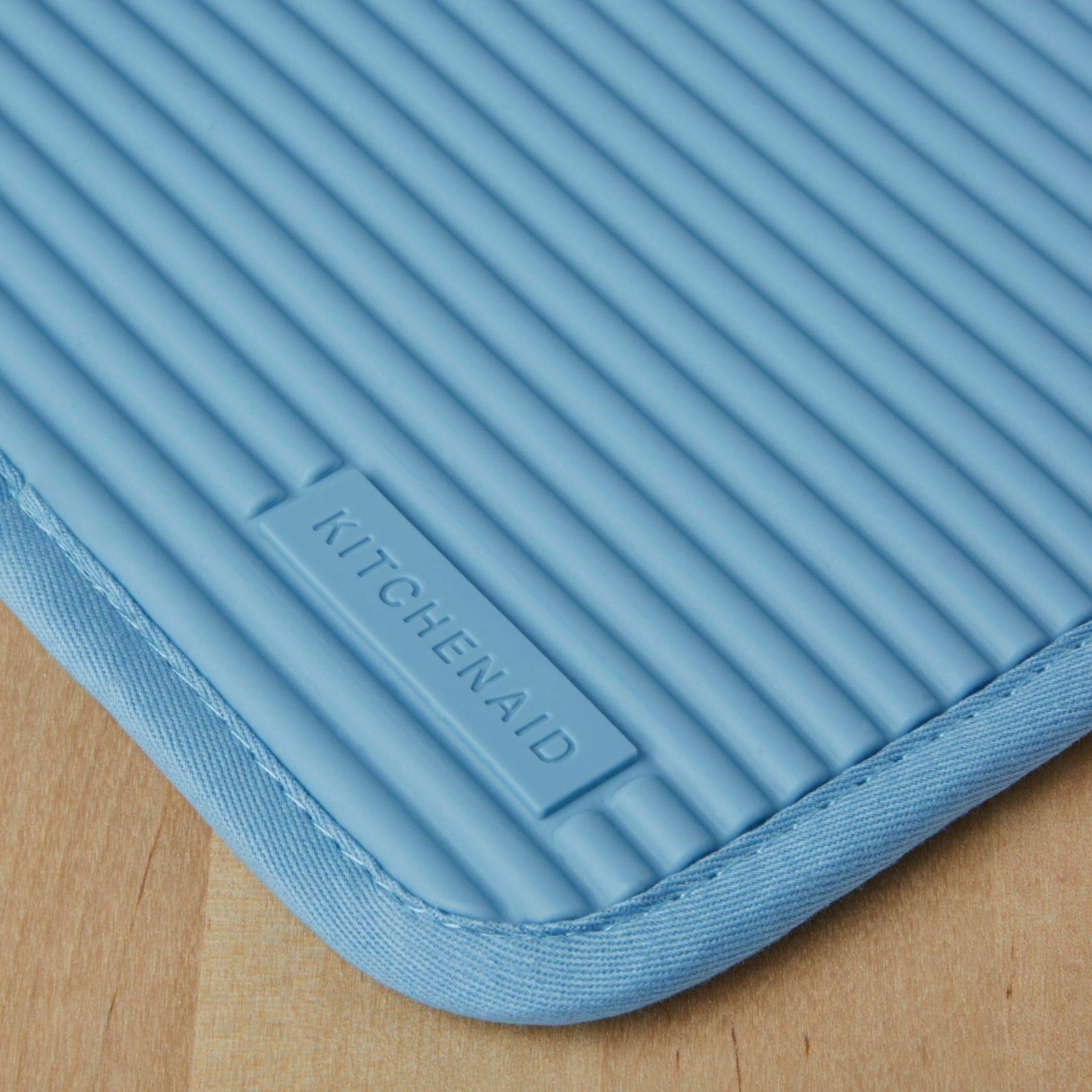 KitchenAid Ribbed Soft Silicone Water Resistant Pot Holder Set, Milkshake , 2 Piece Set, 7"x9"