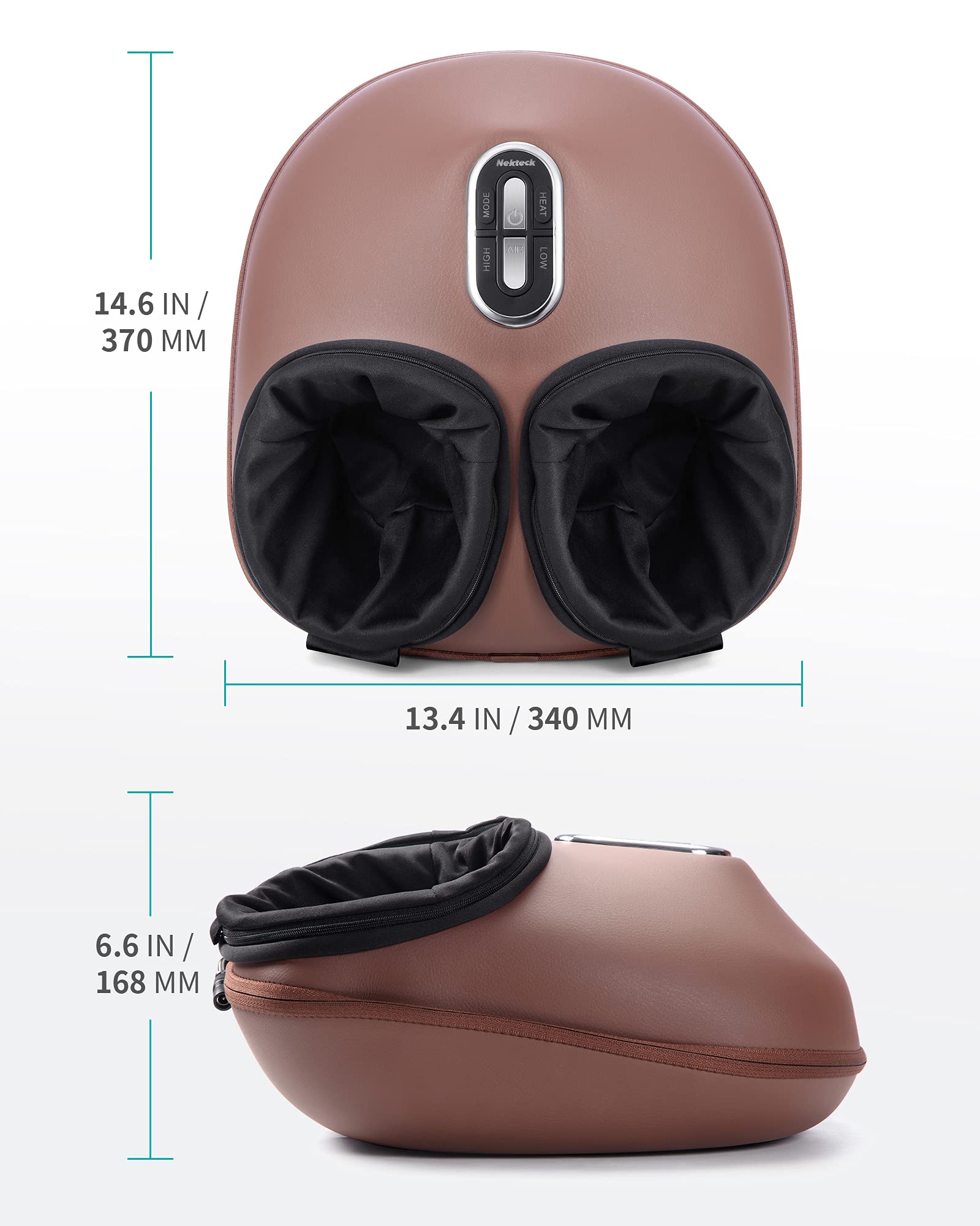 Nekteck Shiatsu Foot Massager Machine with Soothing Heat, Deep Kneading Therapy, Air Compression, Improve Blood Circulation and Foot Wellness,Relax for Home or Office Use(Beige)