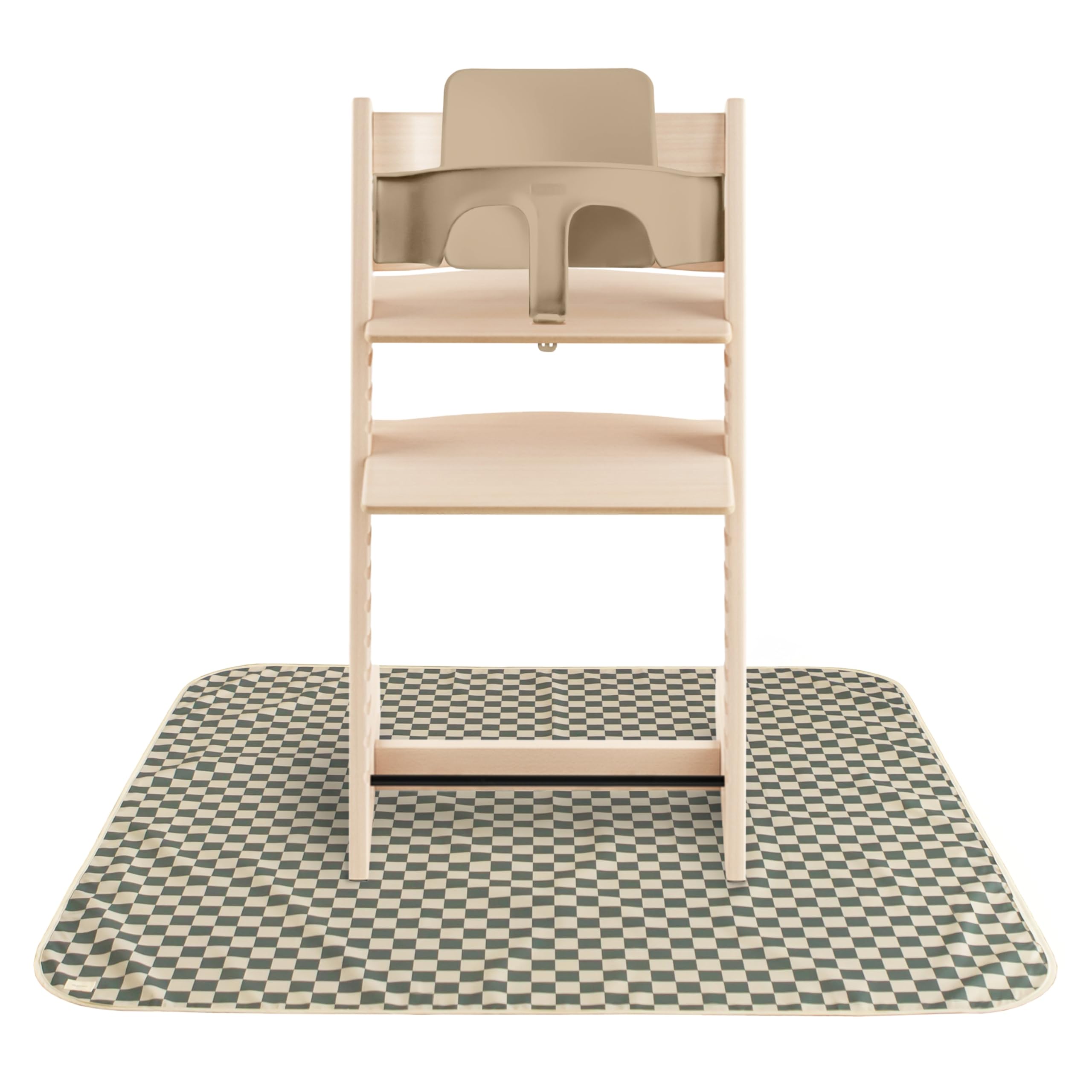 mushie Baby Splat Mat 42.5x42.5 Inch (Fog) | Water Resistant for Under High Chair and Infant Play