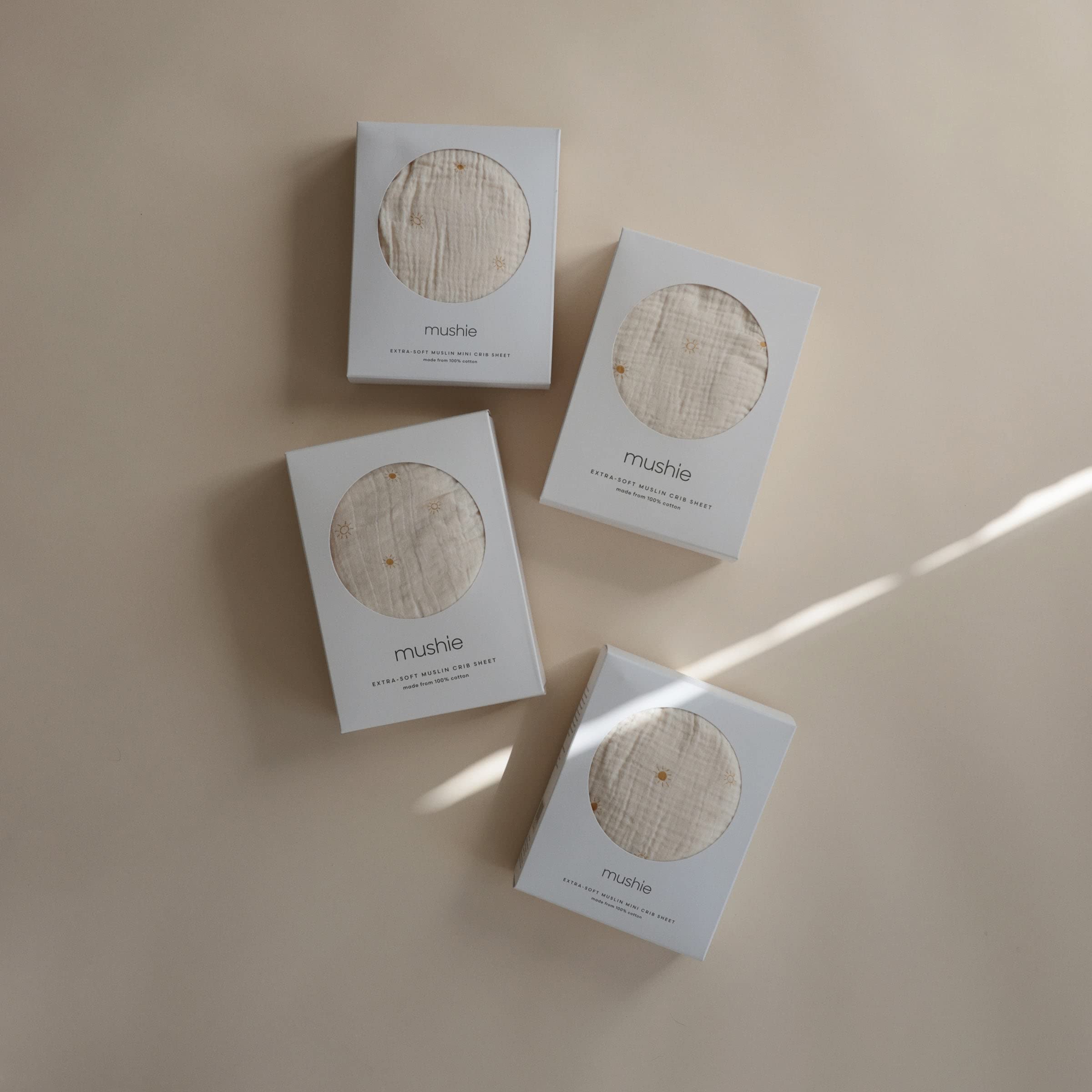 mushie Extra Soft Muslin Fitted Crib Sheet | 192 Thread Count | 28"x 52" (Fog)