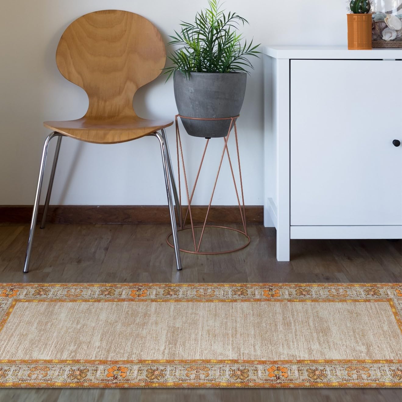 RUGGABLE Zinnia Runner Rug - Perfect Boho Washable Rug for Entryway Hallway Kitchen - Pet & Child Friendly - Stain & Water Resistant - Grey 2.5&
