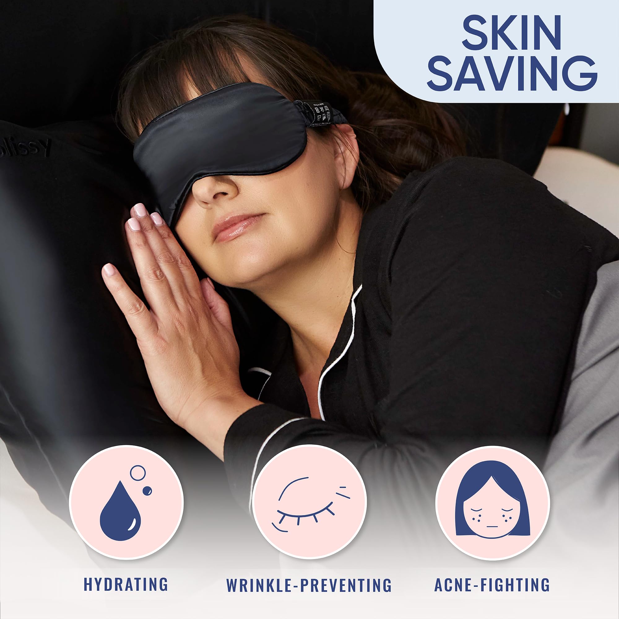 Blissy Silk Pillowcase - 100% Pure Mulberry Silk - 22 Momme 6A High-Grade Fibers - Silk Pillow Cover for Hair & Skin - Regular, Queen & King with Hidden Zipper (Queen, Champagne)