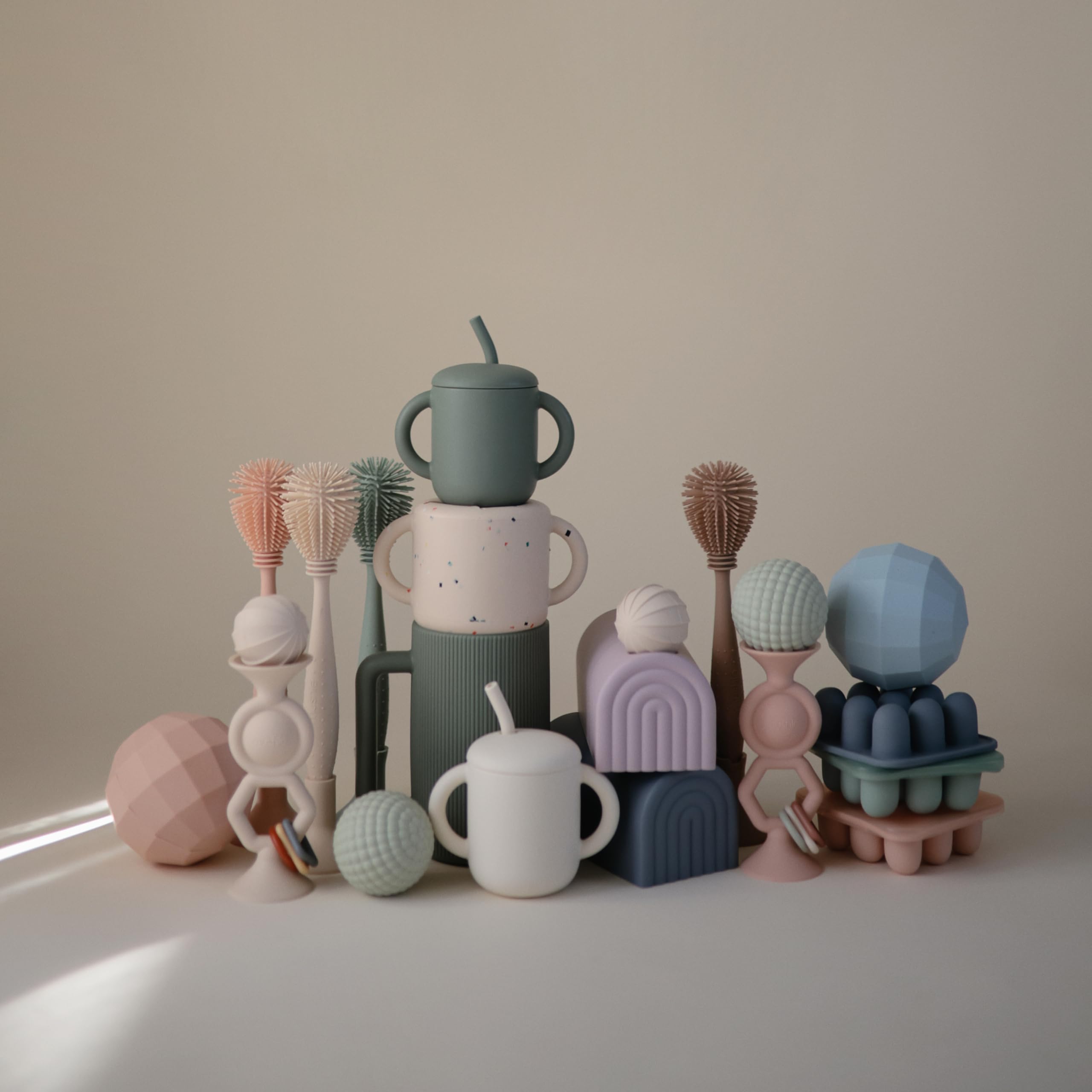 mushie Silicone Snack Cup | Spill Proof Food Container for Toddler and Baby (Cambridge Blue)