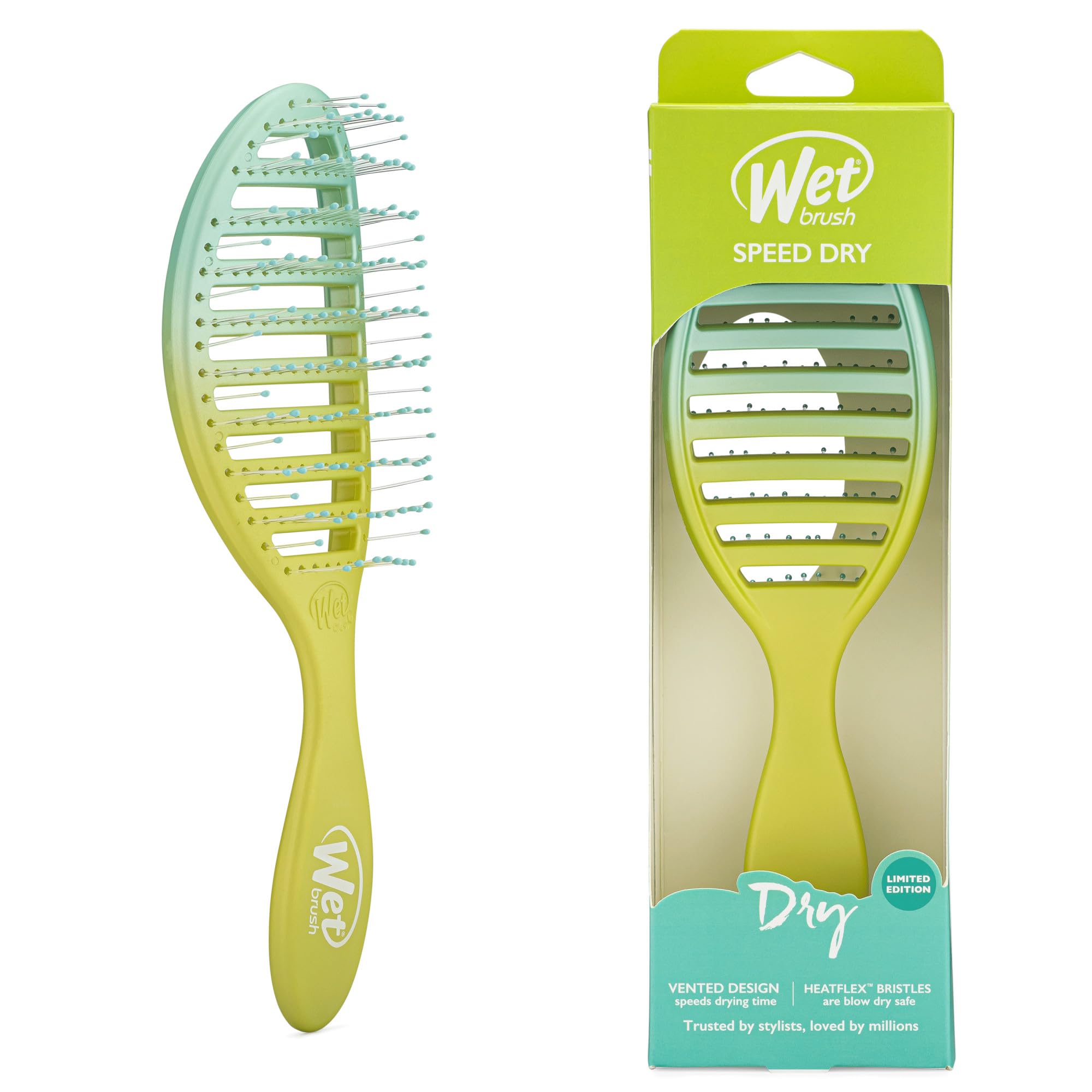 Wet Brush Speed Dry Hair Brush - Pink/Purple (Feel Good Ombre) - Vented Design and Ultra Soft HeatFlex Bristles Are Blow Dry Safe With Ergonomic Handle Manages Tangle and Uncontrollable Hair - Pain-Free