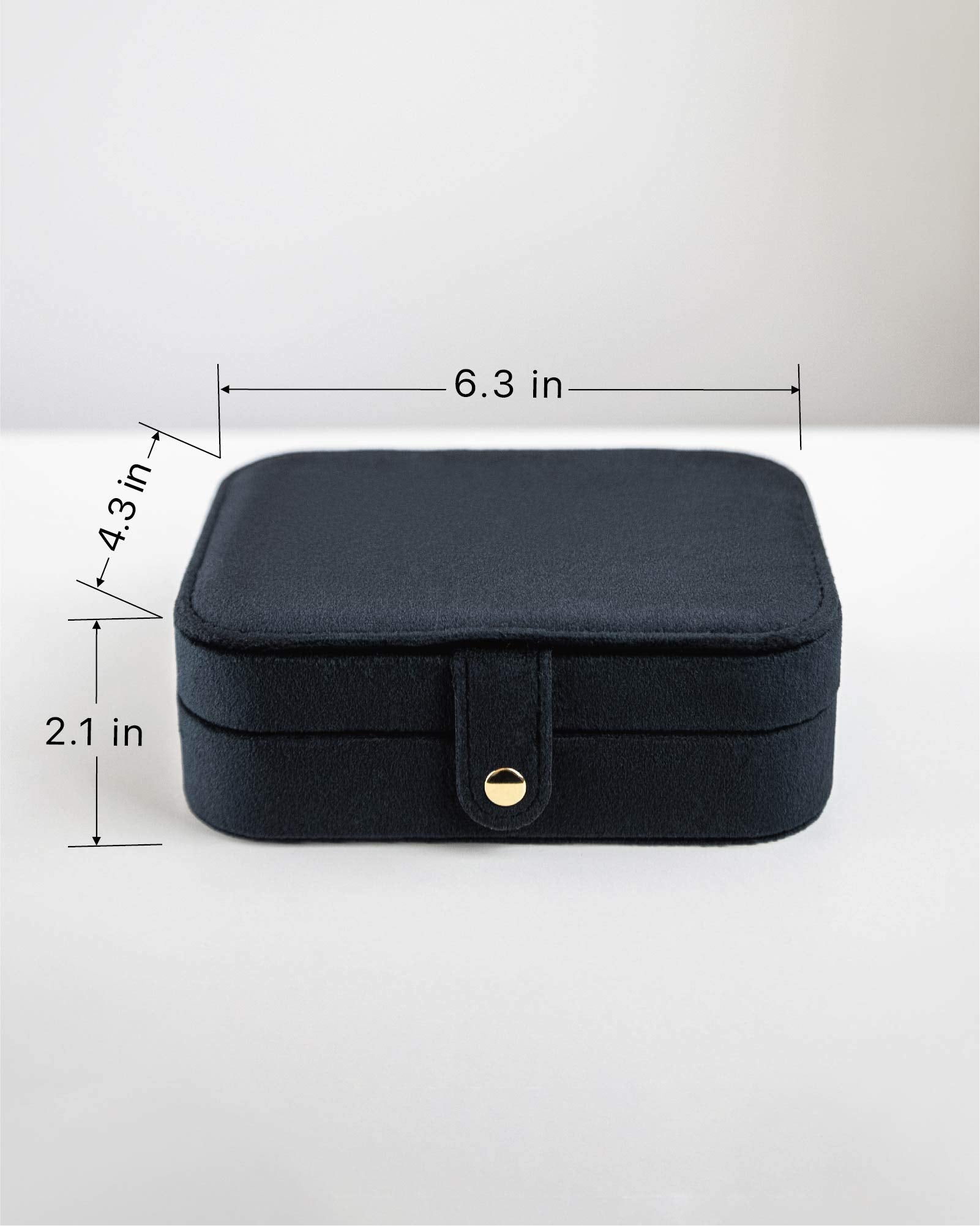 Benevolence LA Plush Velvet Travel Jewelry Storage Box | Travel Jewelry Case Small Jewelry Box for Women | Jewelry Travel Organizer | Earring Organizer with Mirror - Dusty Pink