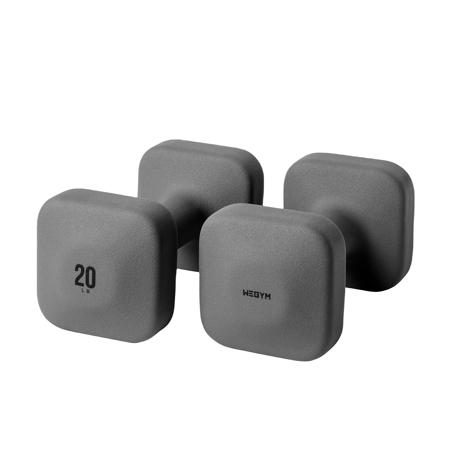 WeGym SafeGrip Dumbbells, Anti-Slip, Anti-Roll, Thick Handles, Free Weights, Square Dumbbells for Secure Workouts at Home, Weightlifting, and Personal Training