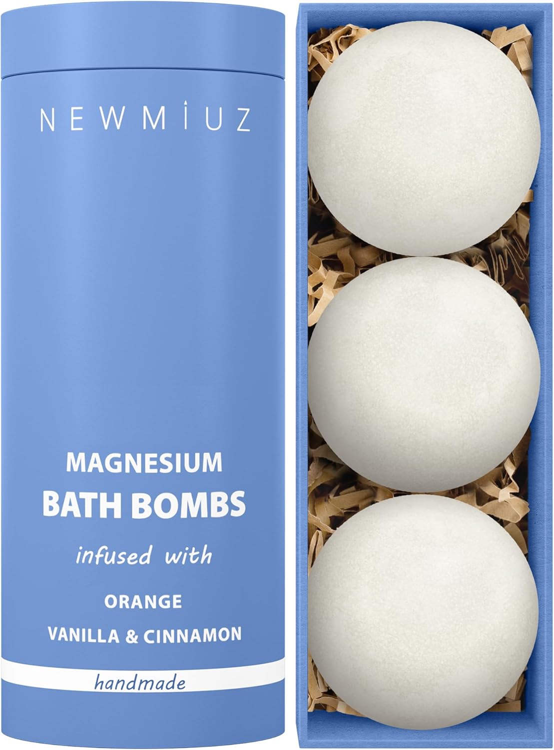 Magnesium Bath Bombs - Post Workout Recovery Sore Muscles Tension - Epsom Salt - Luxury Bubble Bath Spa - Essential Oil Infused Bath Bombs Vanilla Cinnamon Orange Perfect Stocking Stuffers Gift