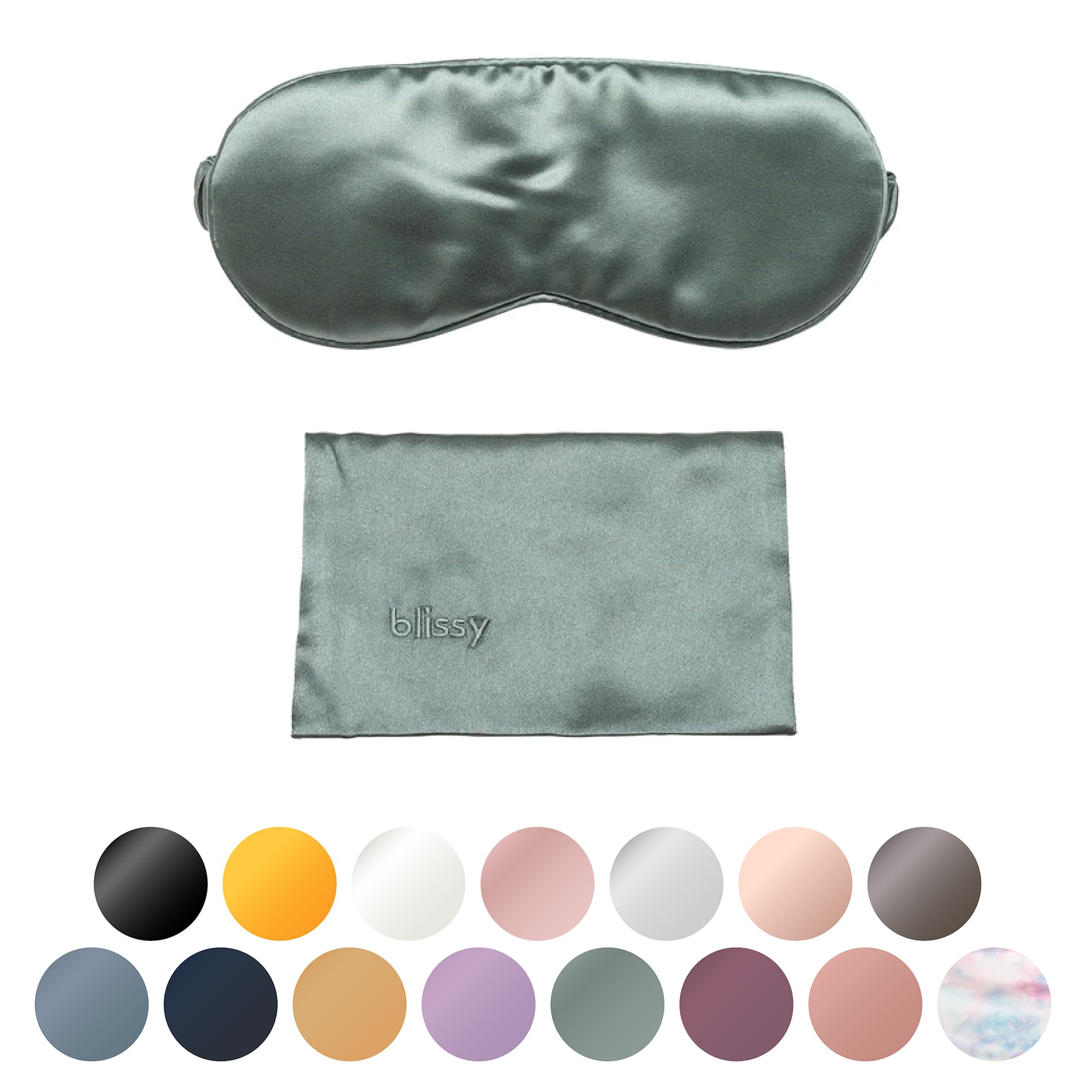Blissy Silk Sleep Mask - Silk Eye Sleeping Mask for Women & Men for Total Blackout - Silk Eye Mask - 100% Pure Mulberry Silk, 22 Momme 6a Fibers - Blindfold Silk Sleep Mask Side Sleeper Eye Cover