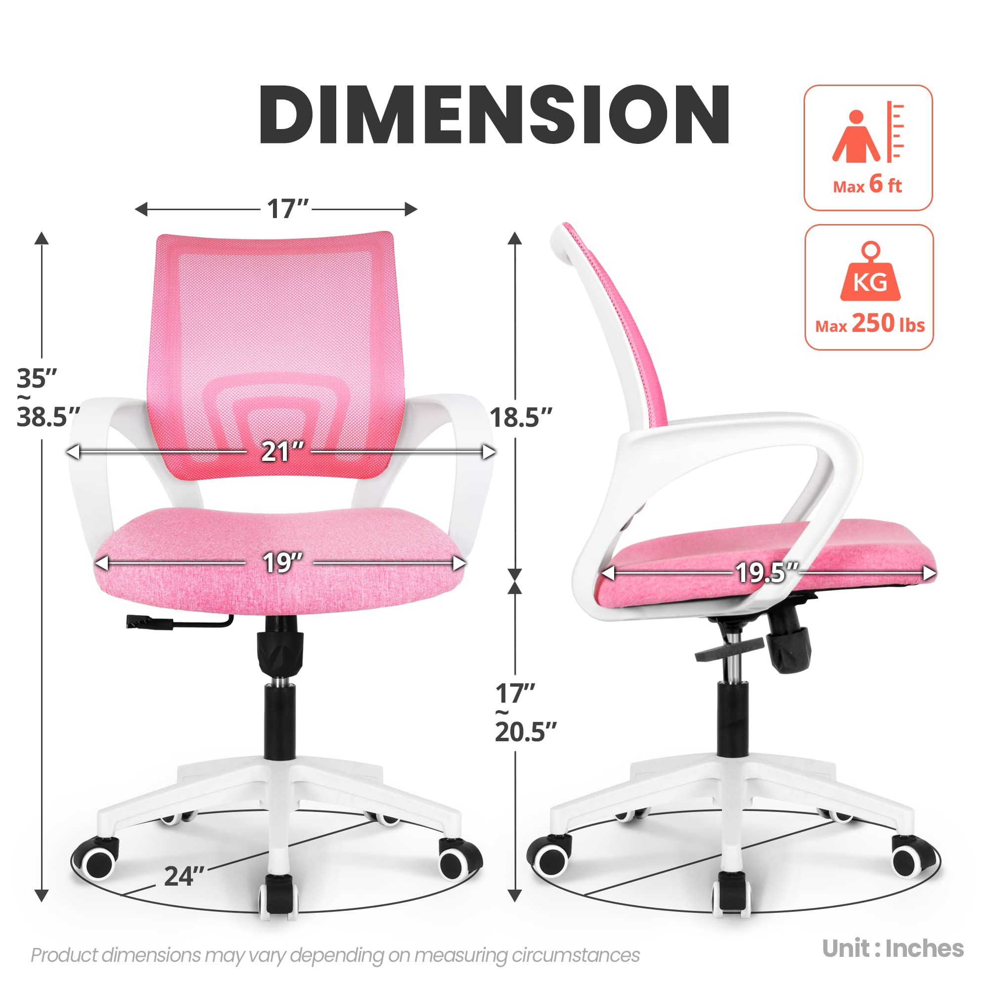 NEO CHAIR Office Chair Computer Desk Chair Gaming Ergonomic Mid Back Cushion Lumbar Support with Comfy Mesh Adjustable Swivel Rolling Home (Beige)