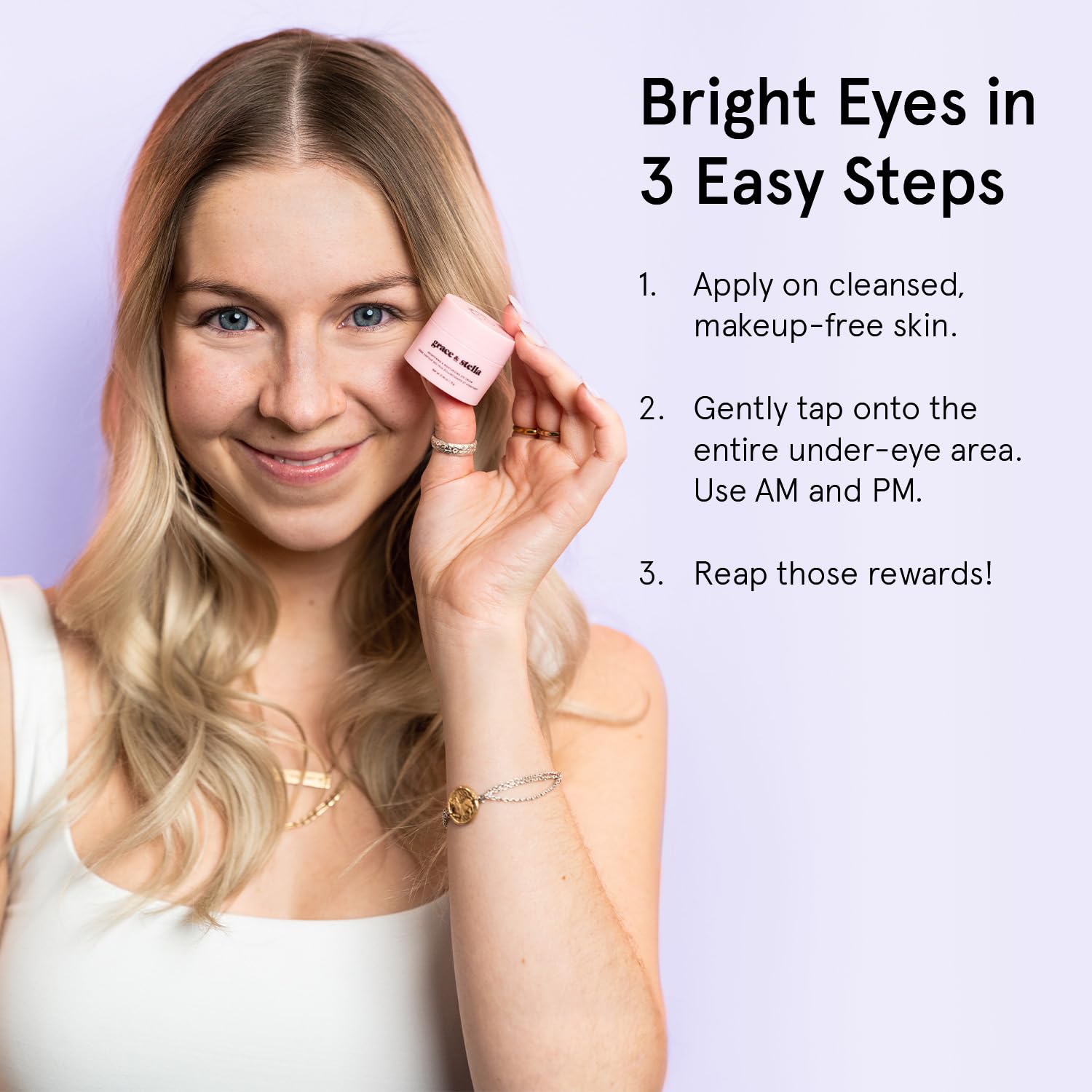 grace & stella Under Eye Cream for Dark Circles - Caffeine Eye Cream Anti Aging - Eye Cream for Wrinkles - Brightening Eye Cream