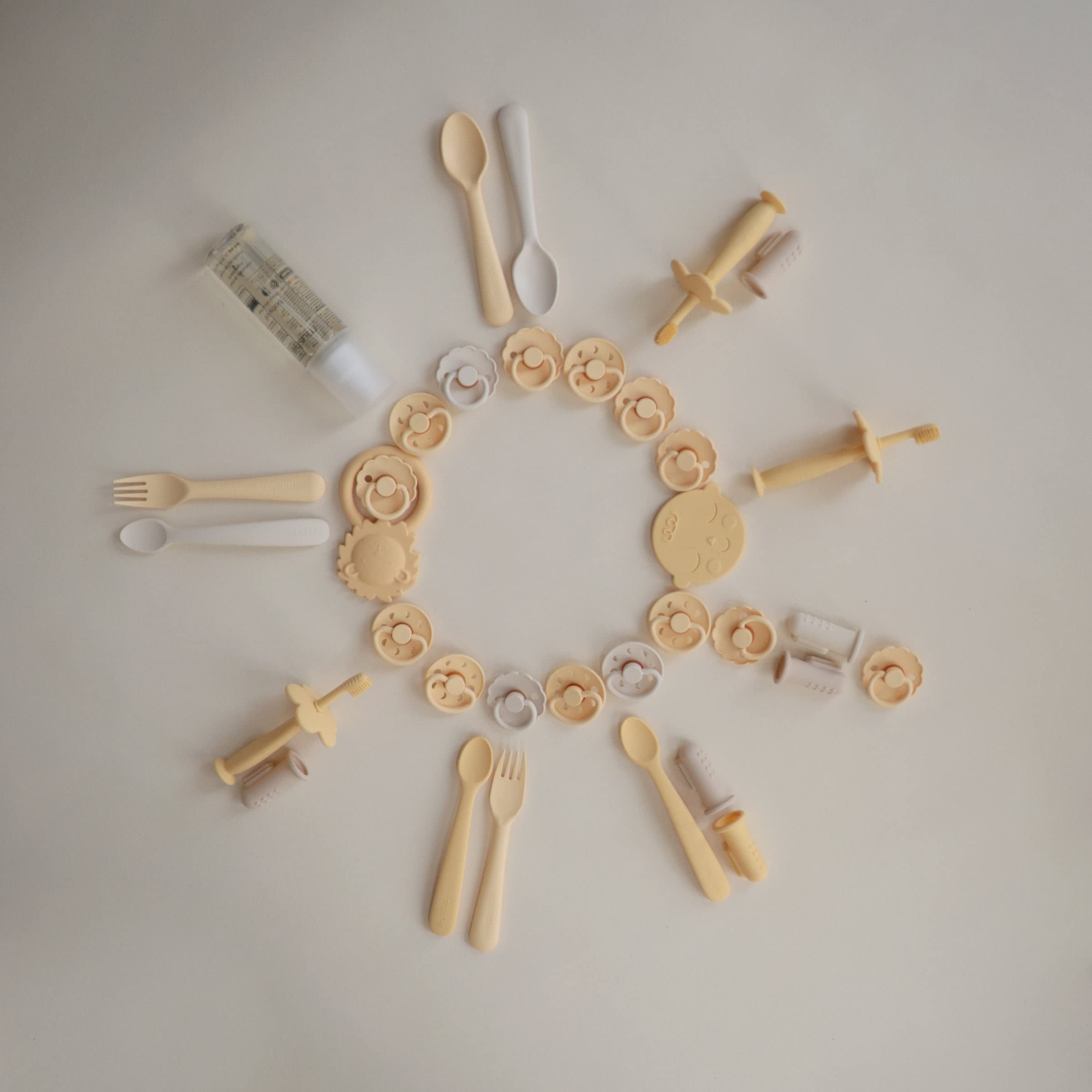 mushie Flatware Fork and Spoon Set for Kids | Made in Denmark (Sage)