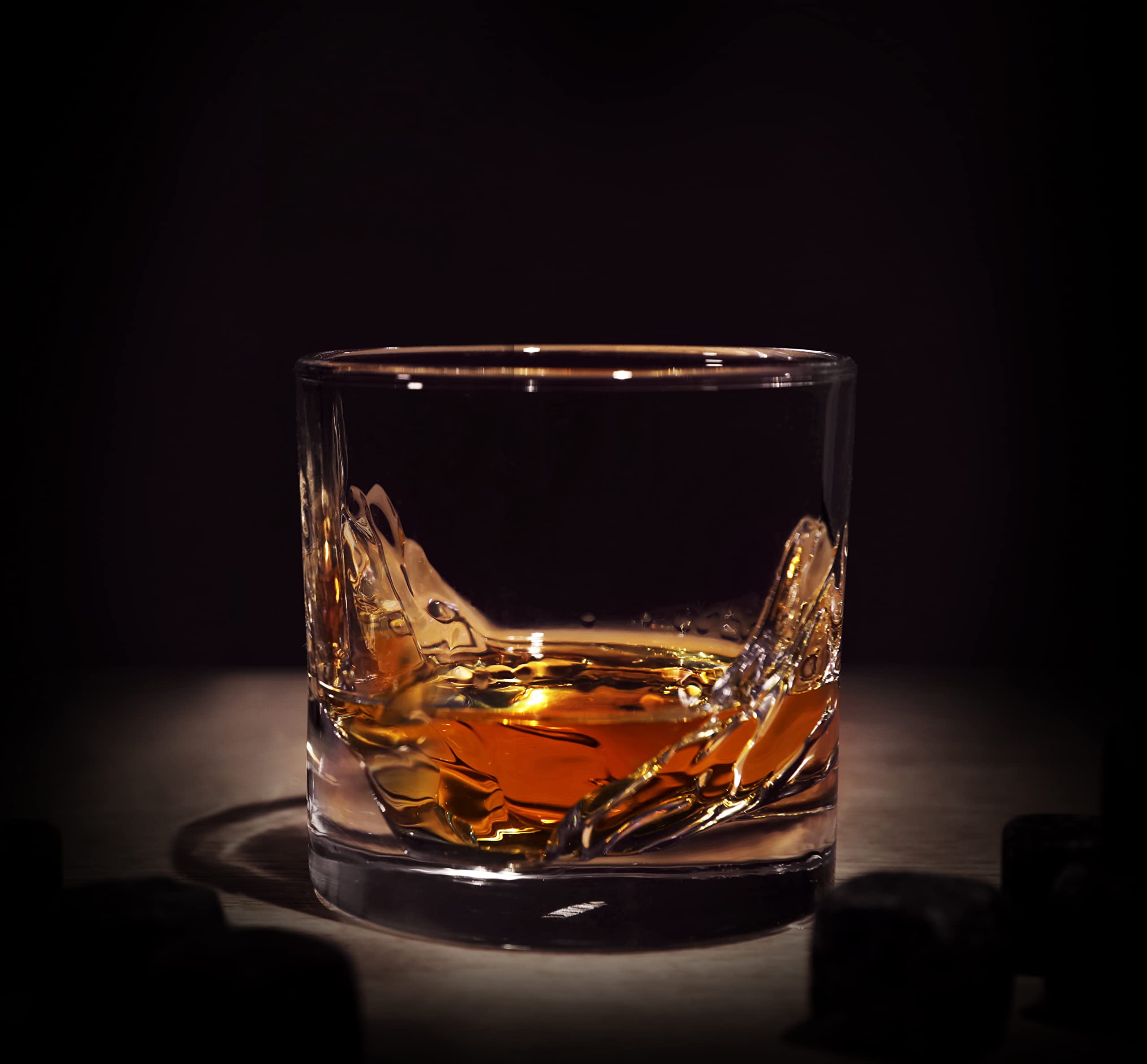 LIITON Heavy Crystal Whiskey Glasses Gift Set, Thick Freezable Bourbon Glass 1lb Each, Premium Whiskey Gifts for Men, Frozen Crystal Chills Cocktails Featuring Grand Canyon Glasses Set of 2, 10 oz