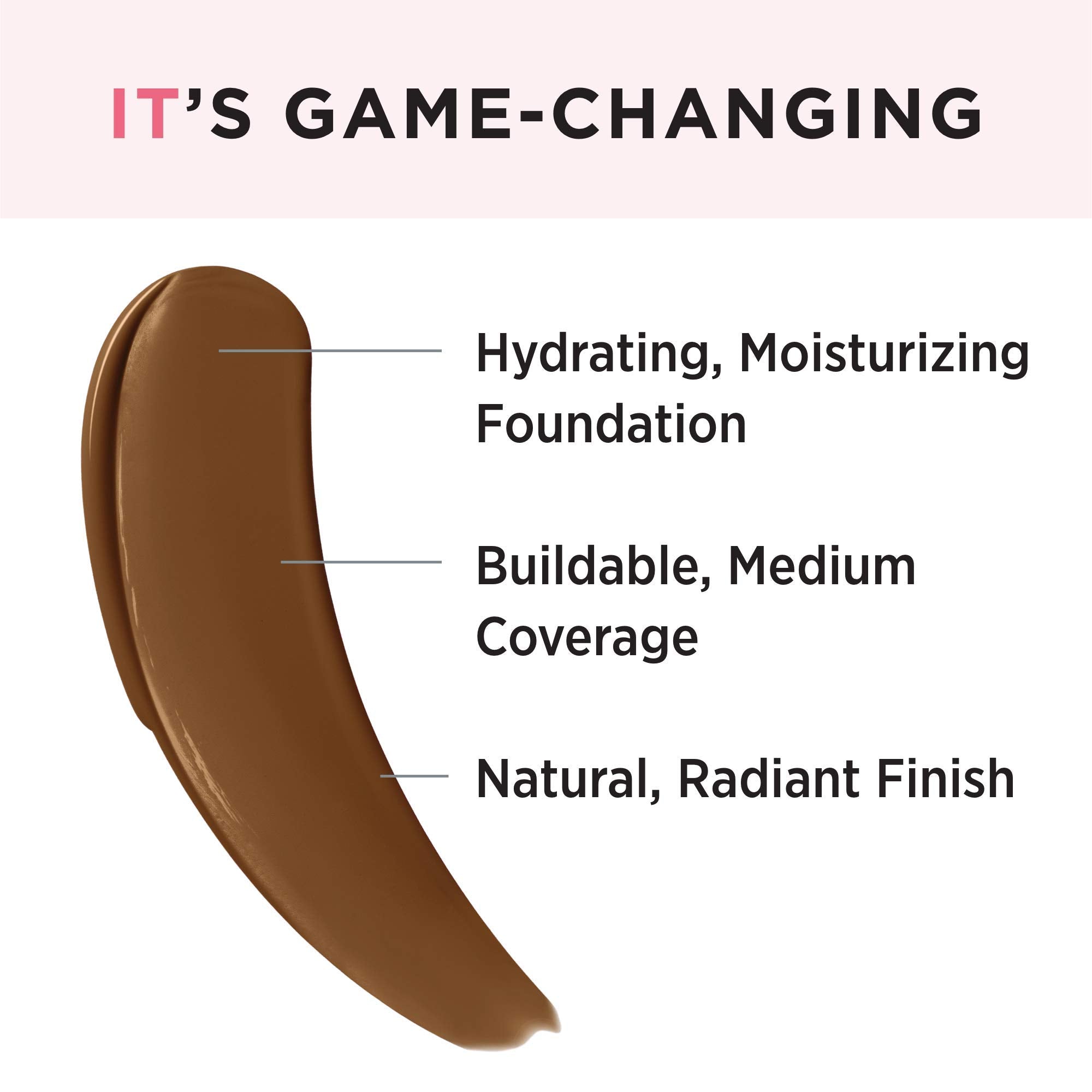 IT Cosmetics Your Skin But Better Foundation + Skincare - Hydrating Medium Buildable Coverage - Minimizes Pores & Imperfections - Natural Radiant Finish - With Hyaluronic Acid - 1.0 fl oz