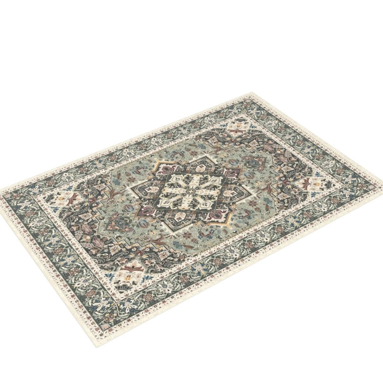 RUGGABLE Hendesi Heriz Washable Rug - Perfect Antique Vintage Area Rug for Living Room Bedroom Kitchen - Pet & Child Friendly - Stain & Water Resistant, Non-Slip - Abalone 2&